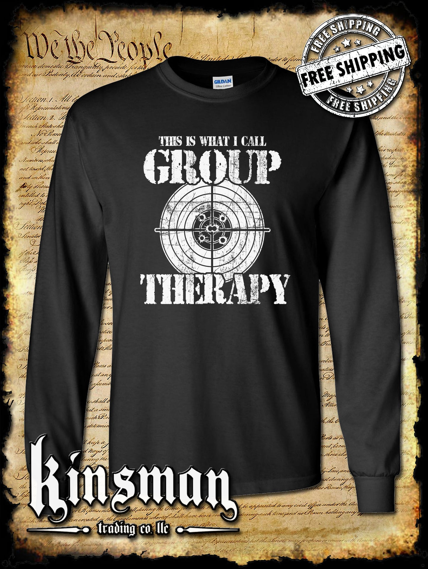 Group Therapy 2nd Amendment Pro-Gun Long Sleeve T-Shirt Funny