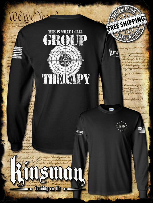 Group Therapy 2nd Amendment Pro-Gun 2-Sided Long Sleeve T-Shirt Funny