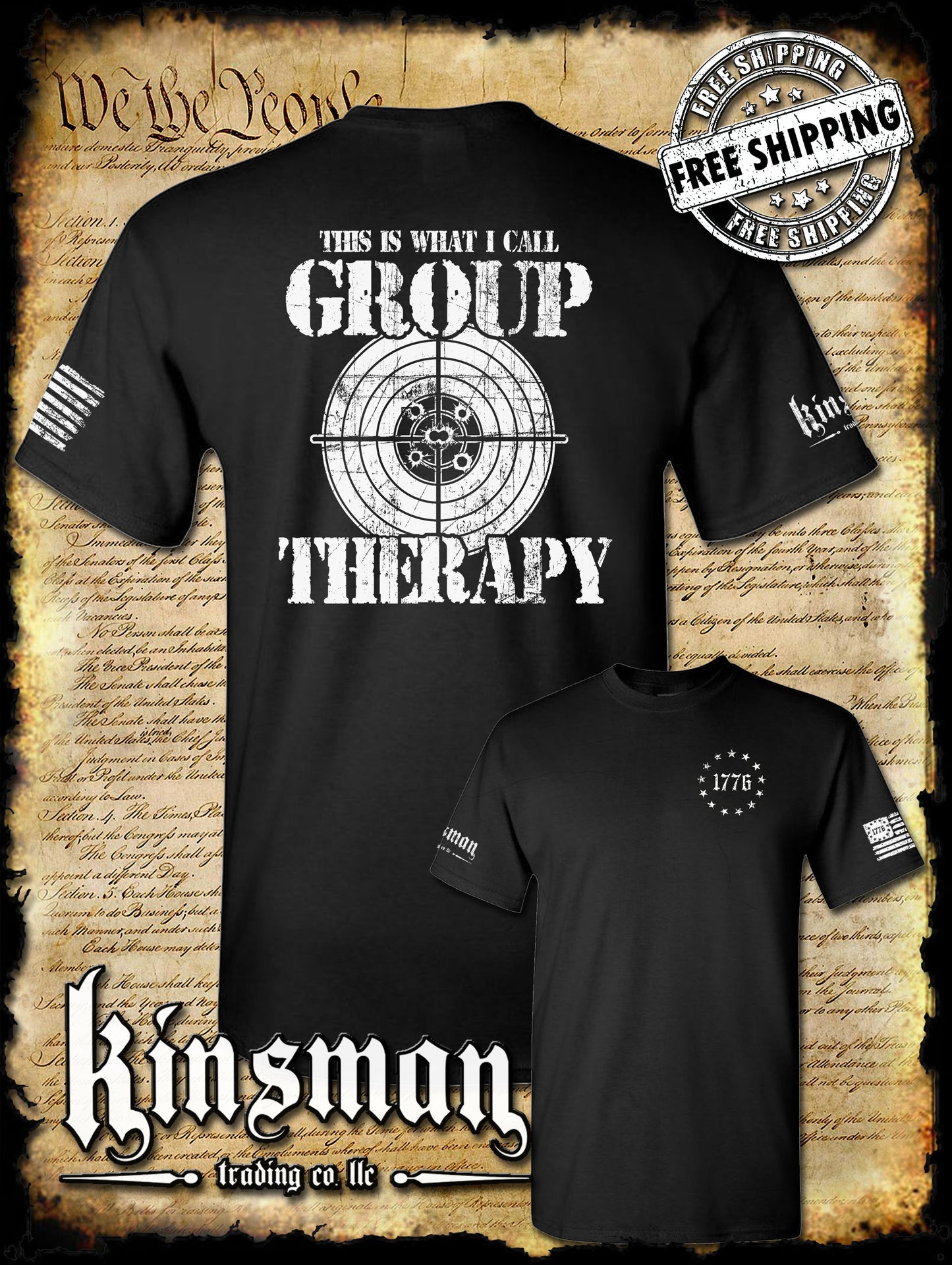 Group Therapy 2nd Amendment Pro-Gun 2-Sided T-Shirt Funny