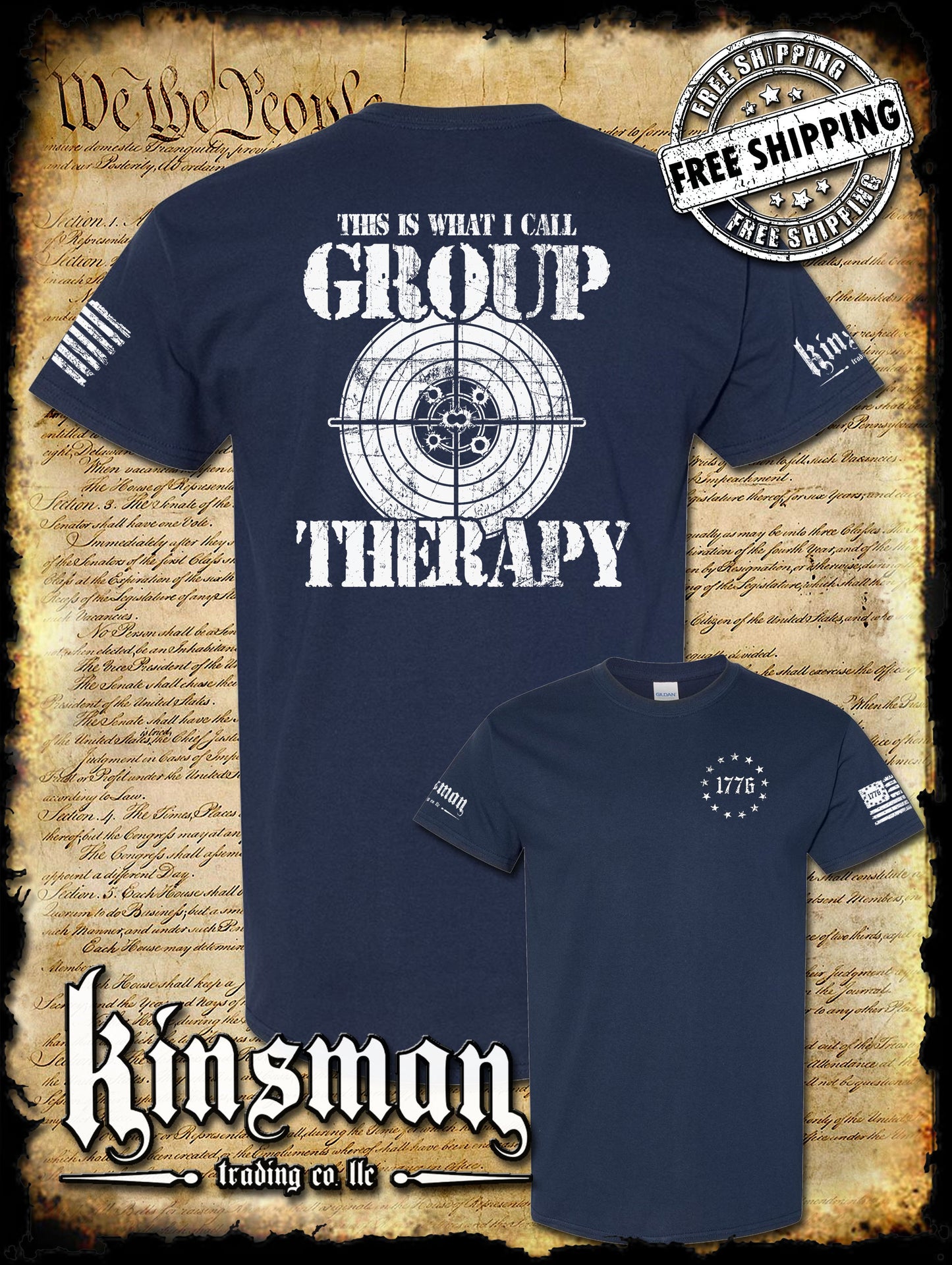 Group Therapy 2nd Amendment Pro-Gun 2-Sided T-Shirt Funny