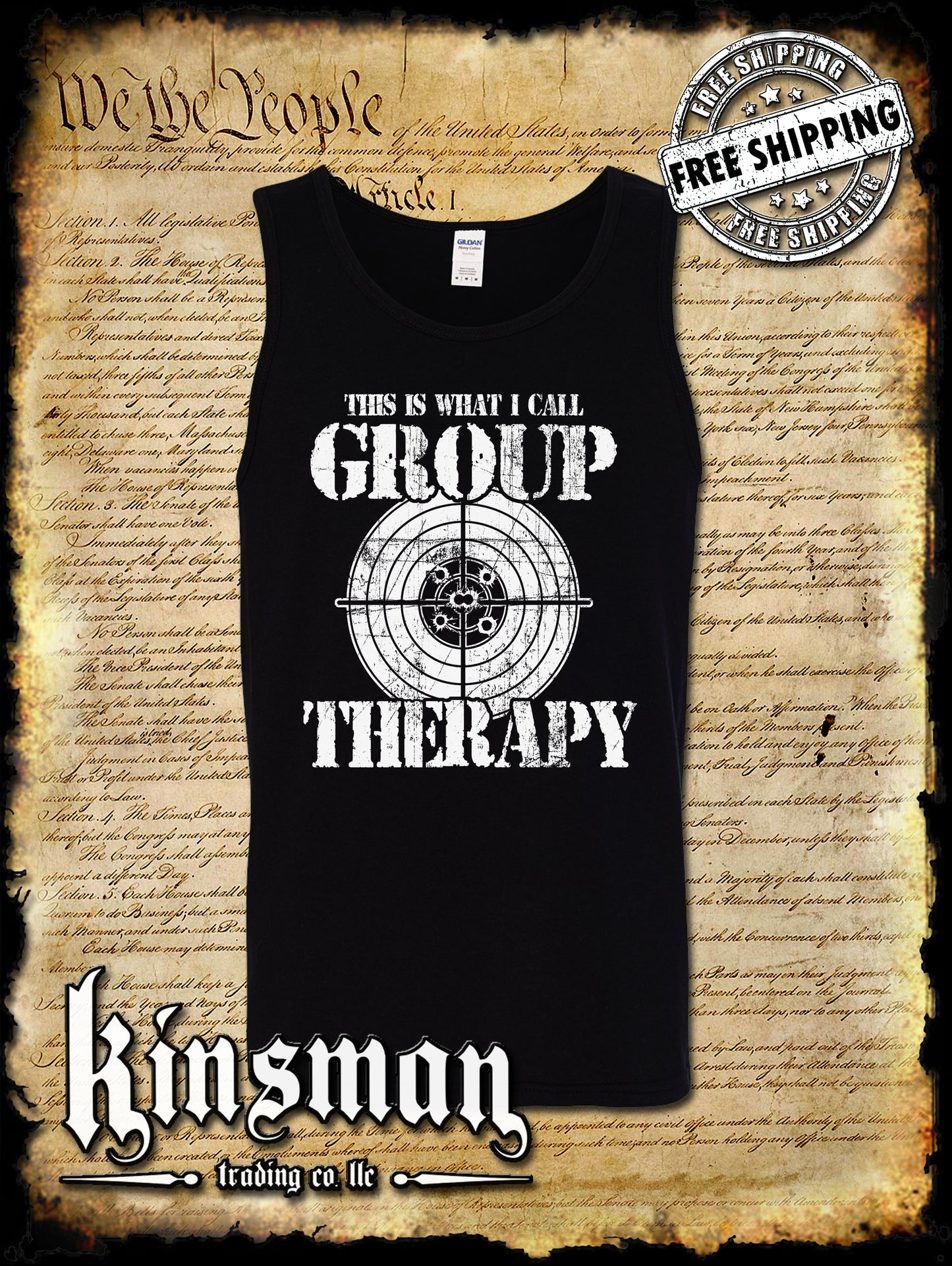 Group Therapy 2nd Amendment Pro-Gun Tank Top T-Shirt Funny