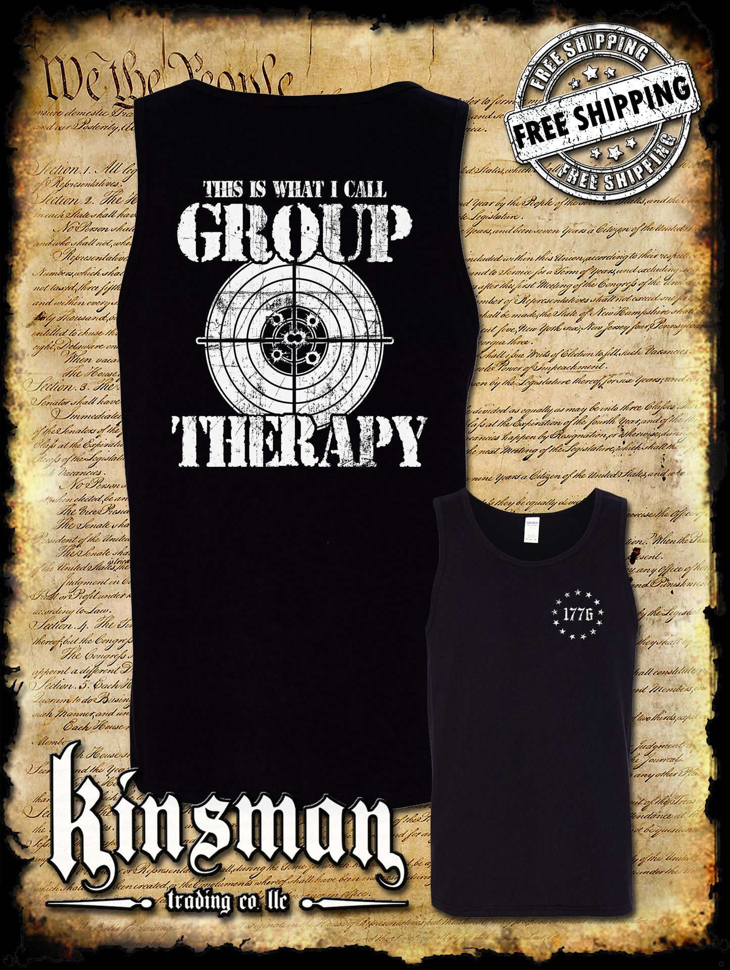 Group Therapy 2nd Amendment Pro-Gun 2-Sided Tank Top T-Shirt Funny