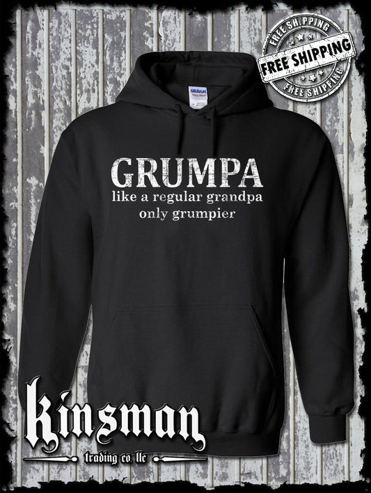 GRUMPA Long Sleeve Hoodie / Sweatshirt - Like A Grandpa Only Grumpier Funny Father's Day Gift