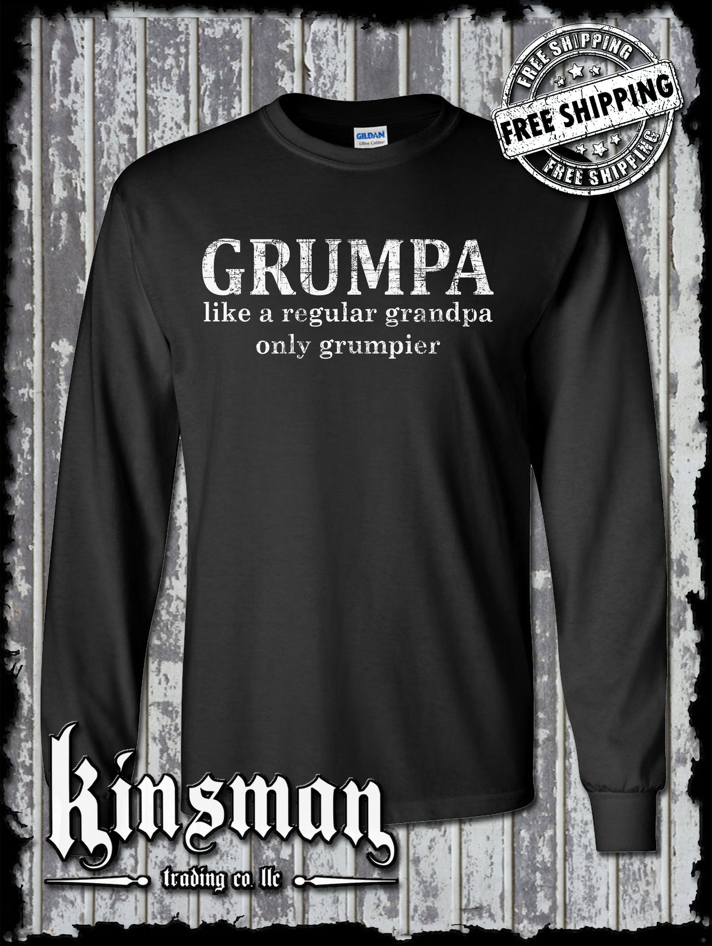 GRUMPA Long Sleeve T-Shirt - Like A Grandpa Only Grumpier Funny Father's Day Gift