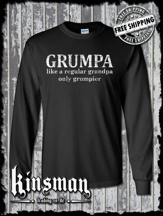 GRUMPA Long Sleeve T-Shirt - Like A Grandpa Only Grumpier Funny Father's Day Gift