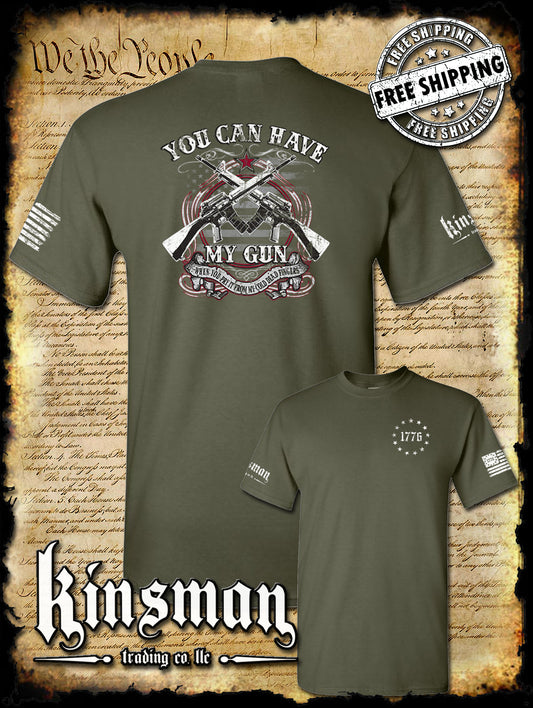 Have My Gun Pry It From My Cold DEAD Fingers 2nd Amendment T-Shirt 1776 Crest