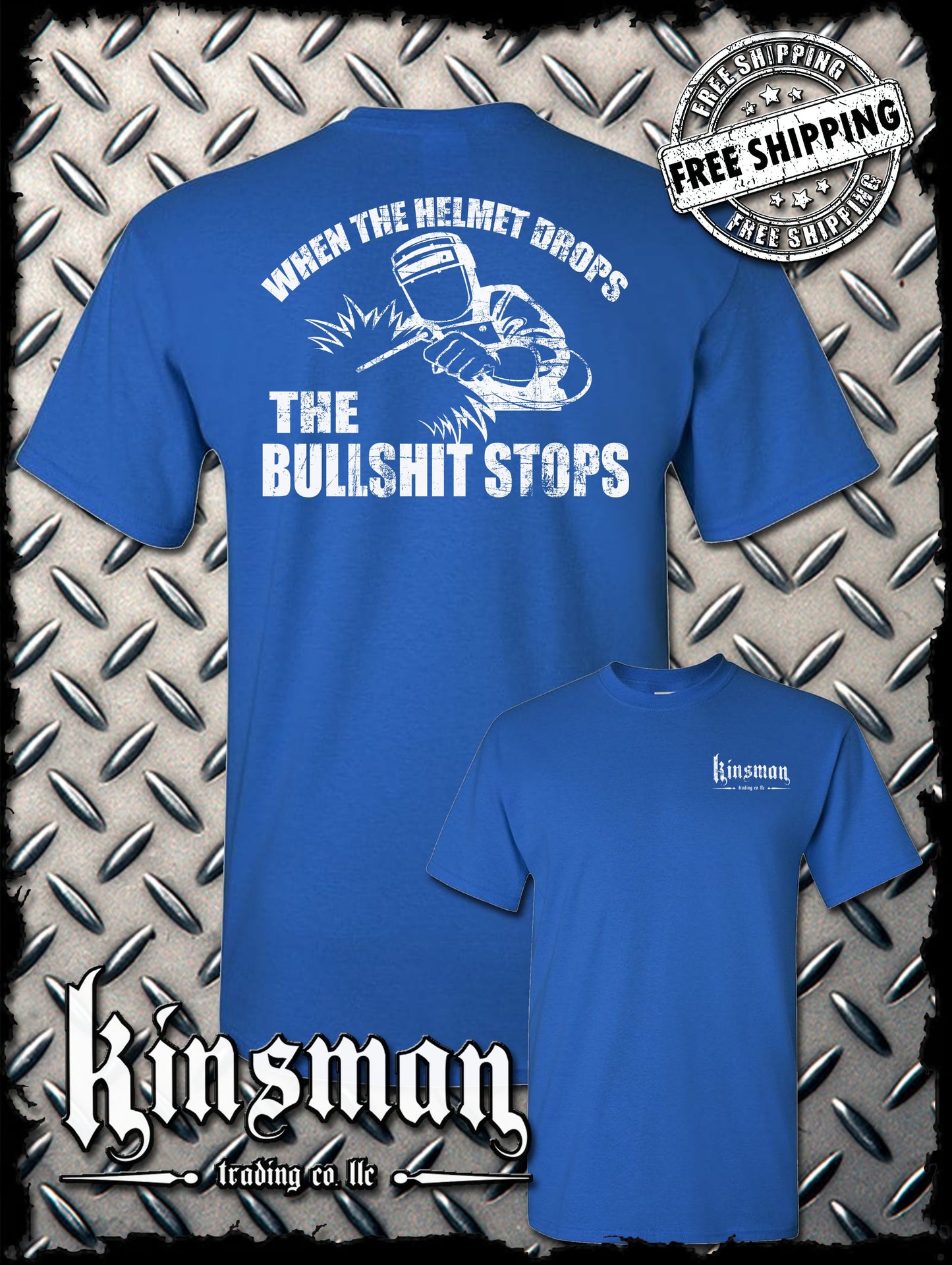 When The Helmet Drops The BS Stops 2-Sided T-Shirt - Welding Mask