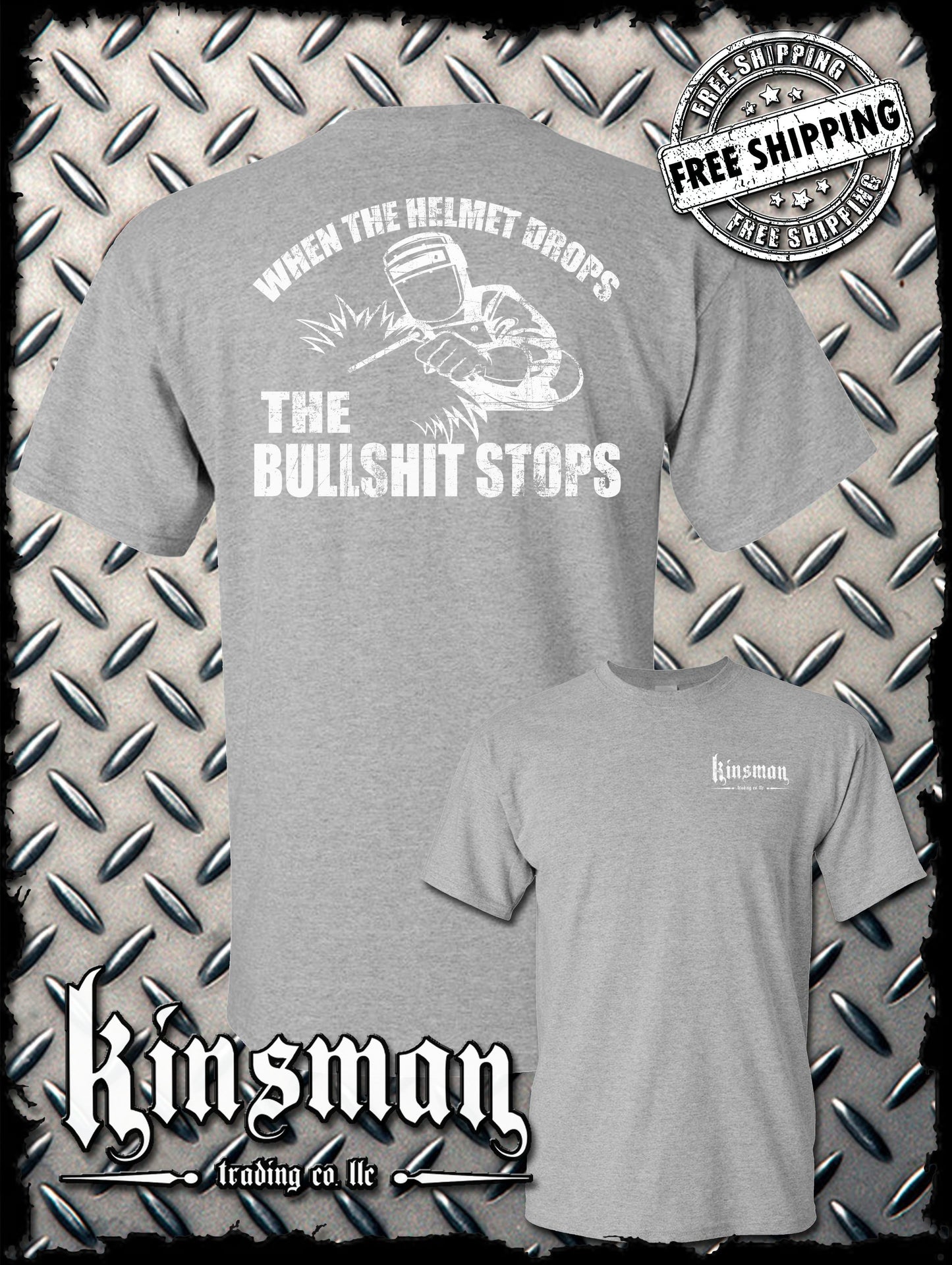 When The Helmet Drops The BS Stops 2-Sided T-Shirt - Welding Mask