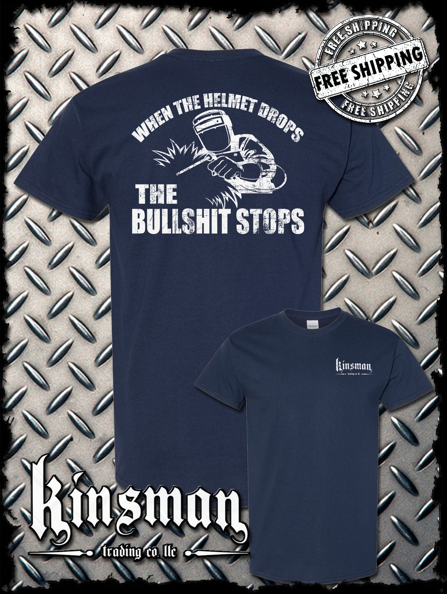 When The Helmet Drops The BS Stops 2-Sided T-Shirt - Welding Mask