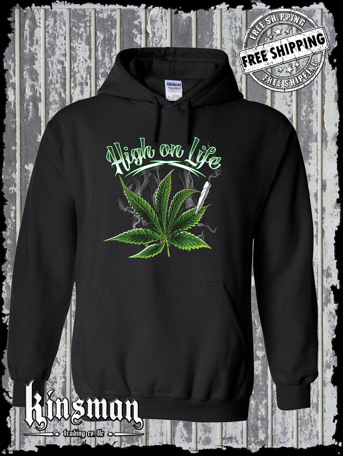 High on Life Hoodie - Marijuana 420 Weed Cannabis Pot Head Hippie Stoner THC CBD