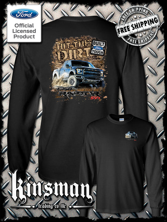Ford F-150 Raptor SVT Hit The Dirt 2-Sided Long Sleeve T-Shirt - Official Licensed Product