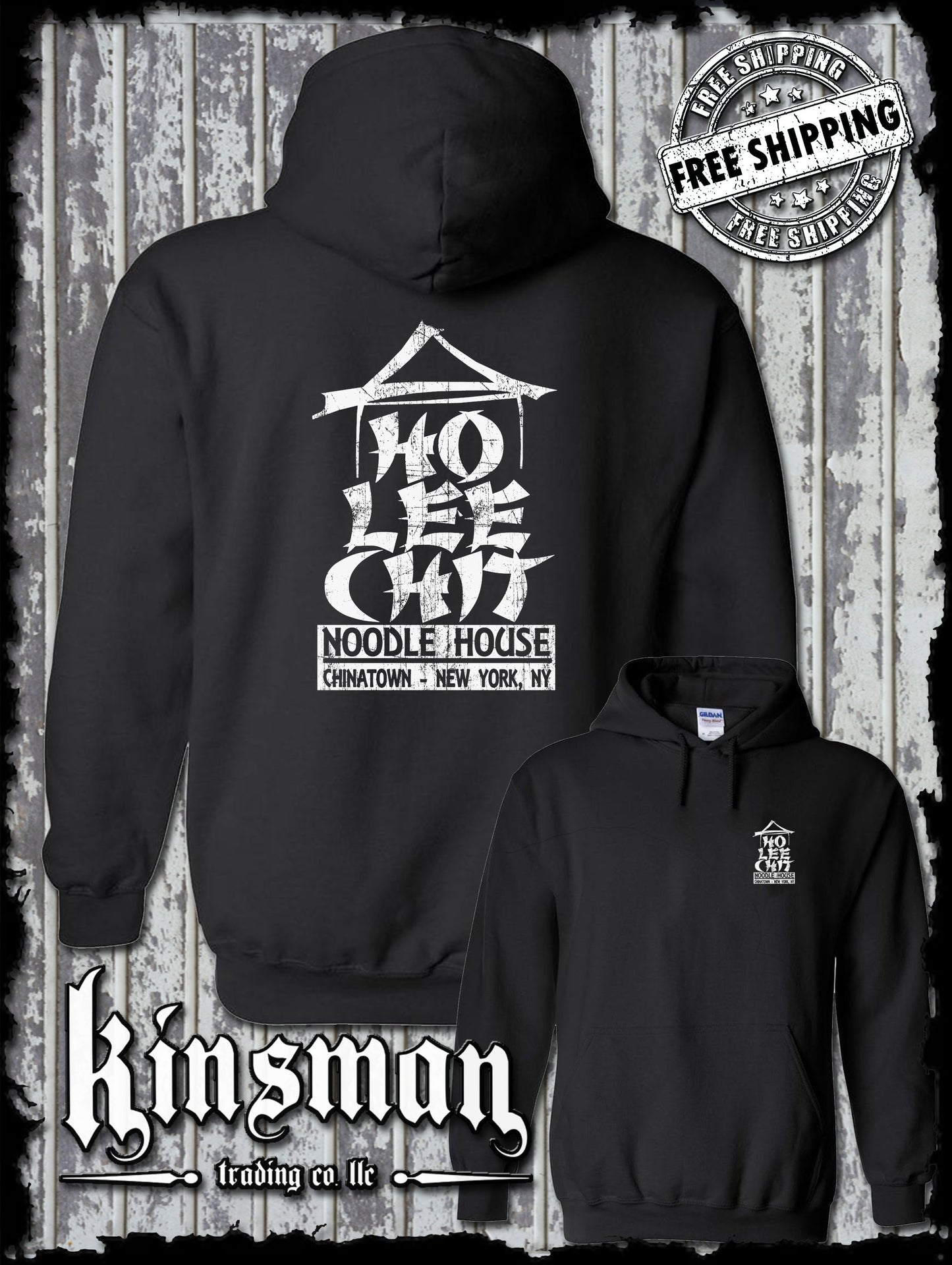 Ho Lee Chit Funny 2-Sided Hoodie - Chinese Buffet Noodle House Adult Humor Holy Sh*t!
