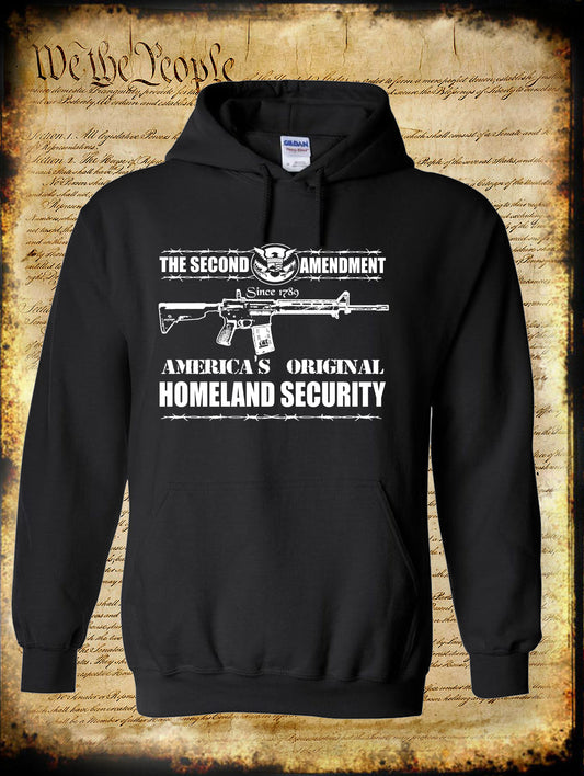 2nd Amendment America's Homeland Security Hoodie / USA Pro-Gun Firearm Rights