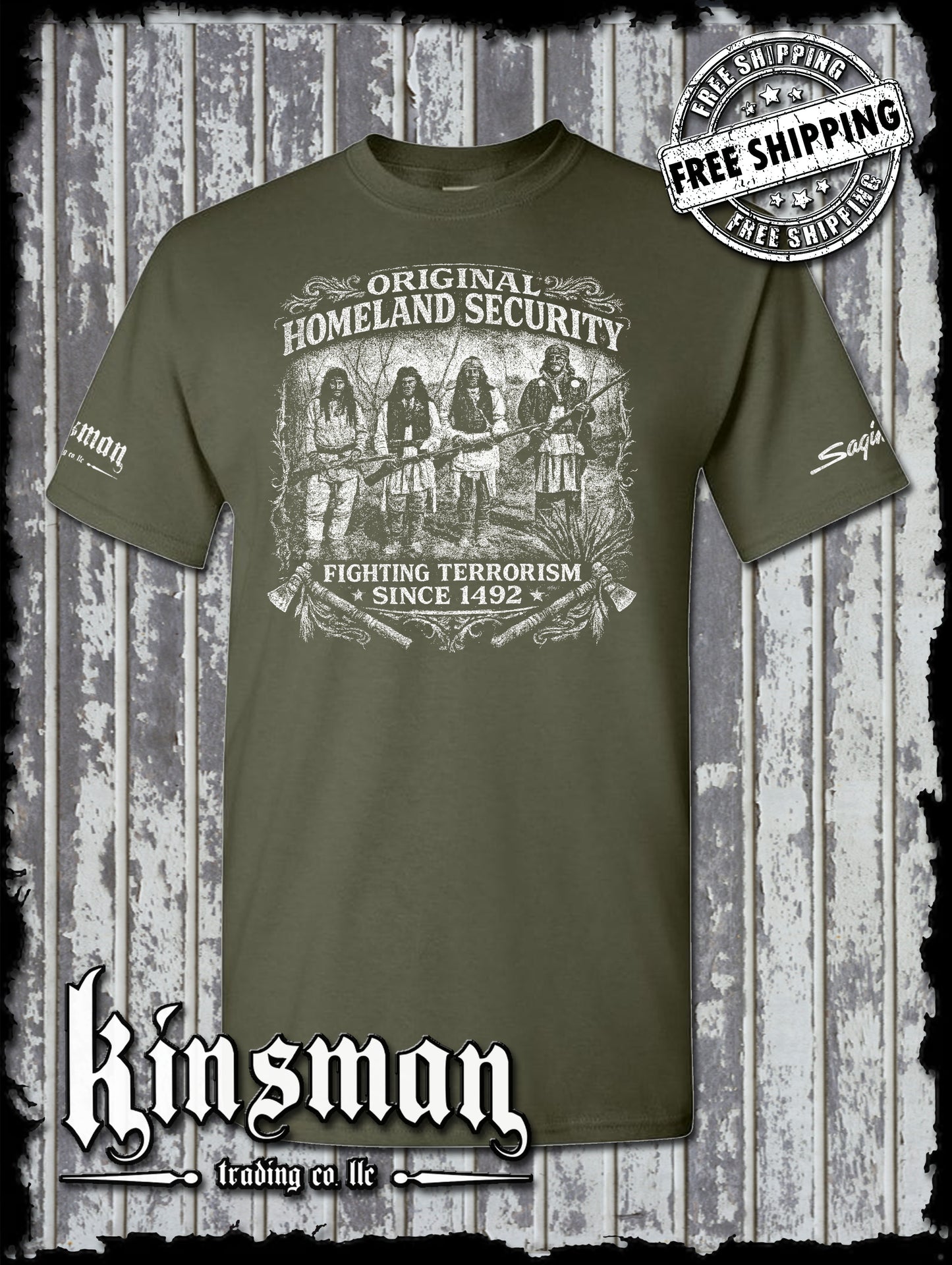 Fighting Terrorism Since 1492 T-Shirt Native American Indian