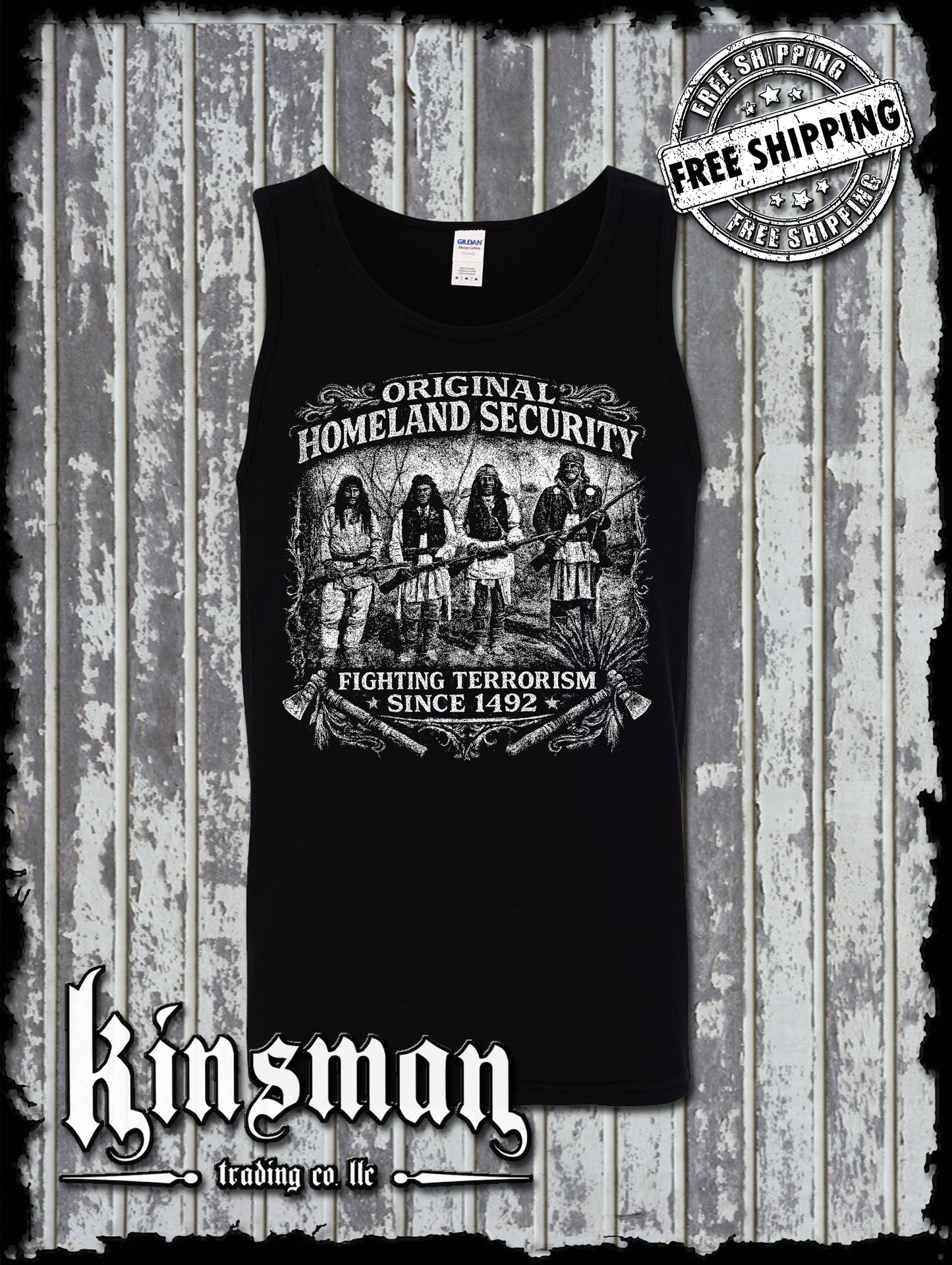 Fighting Terrorism Since 1492 Tank Top T-Shirt Native American Indian