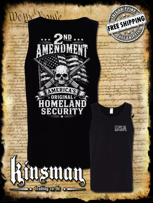 2nd Amendment America's Homeland Security Tank Top T-Shirt / USA Pro-Gun Firearm Rights