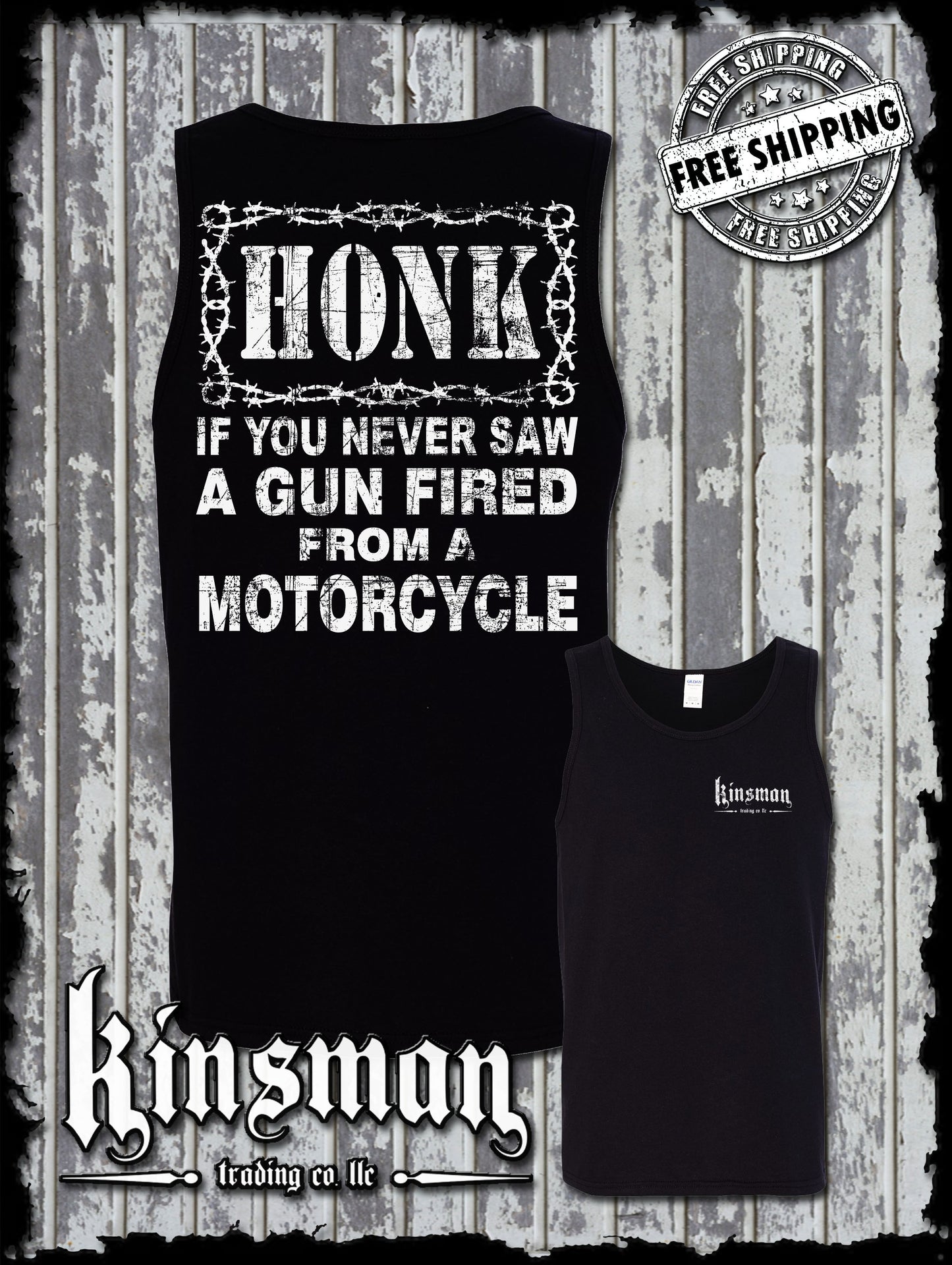 Honk If You Never Saw A GUN FIRED From a MOTORCYCLE Biker Tank Top T-Shirt