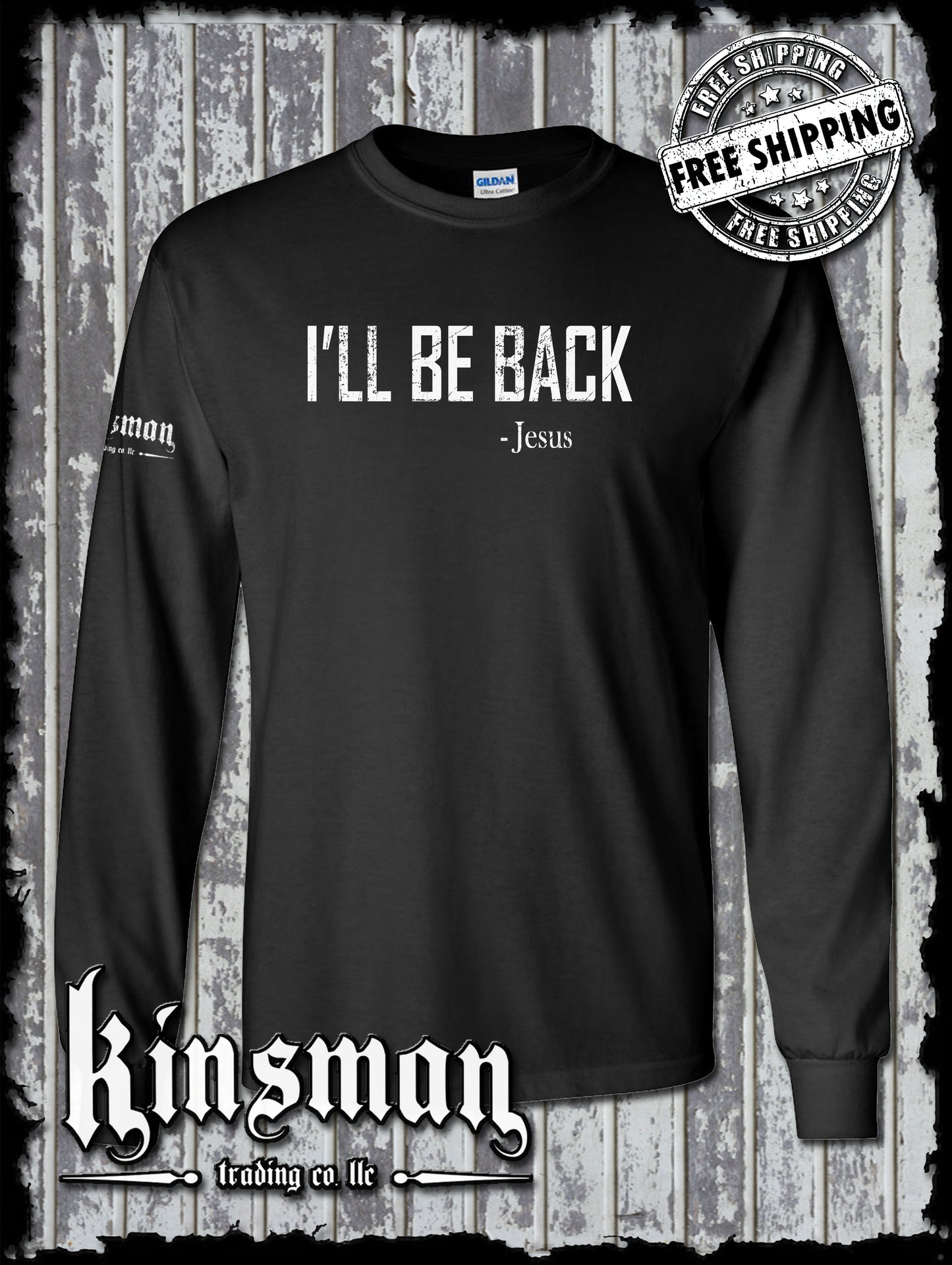 Jesus I'll Be Back Long Sleeve T-Shirt - God Christian Catholic Faith Bible Christ