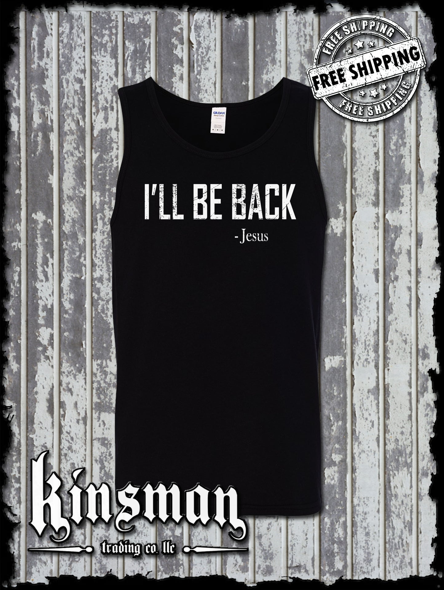 Jesus I'll Be Back Tank Top T-Shirt - God Christian Catholic Faith Bible Christ