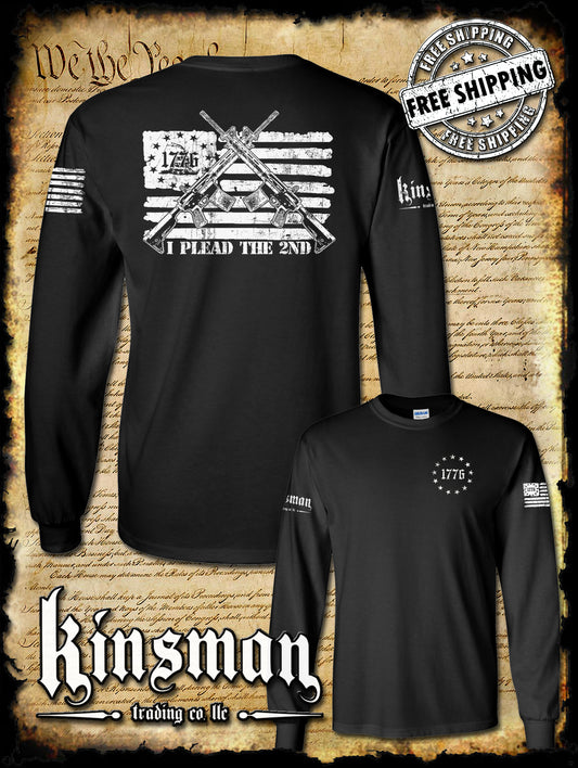 I Plead the 2nd Amendment Long Sleeve T-Shirt - 1776 AR-15 Pro-Gun Rights 2A USA