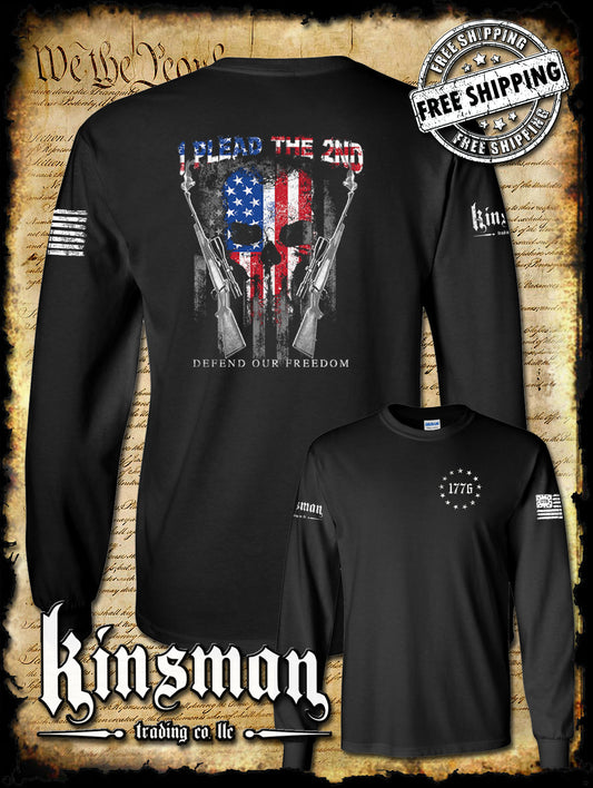 I Plead The 2nd Defend Our Freedom 2-Sided Long Sleeve T-Shirt