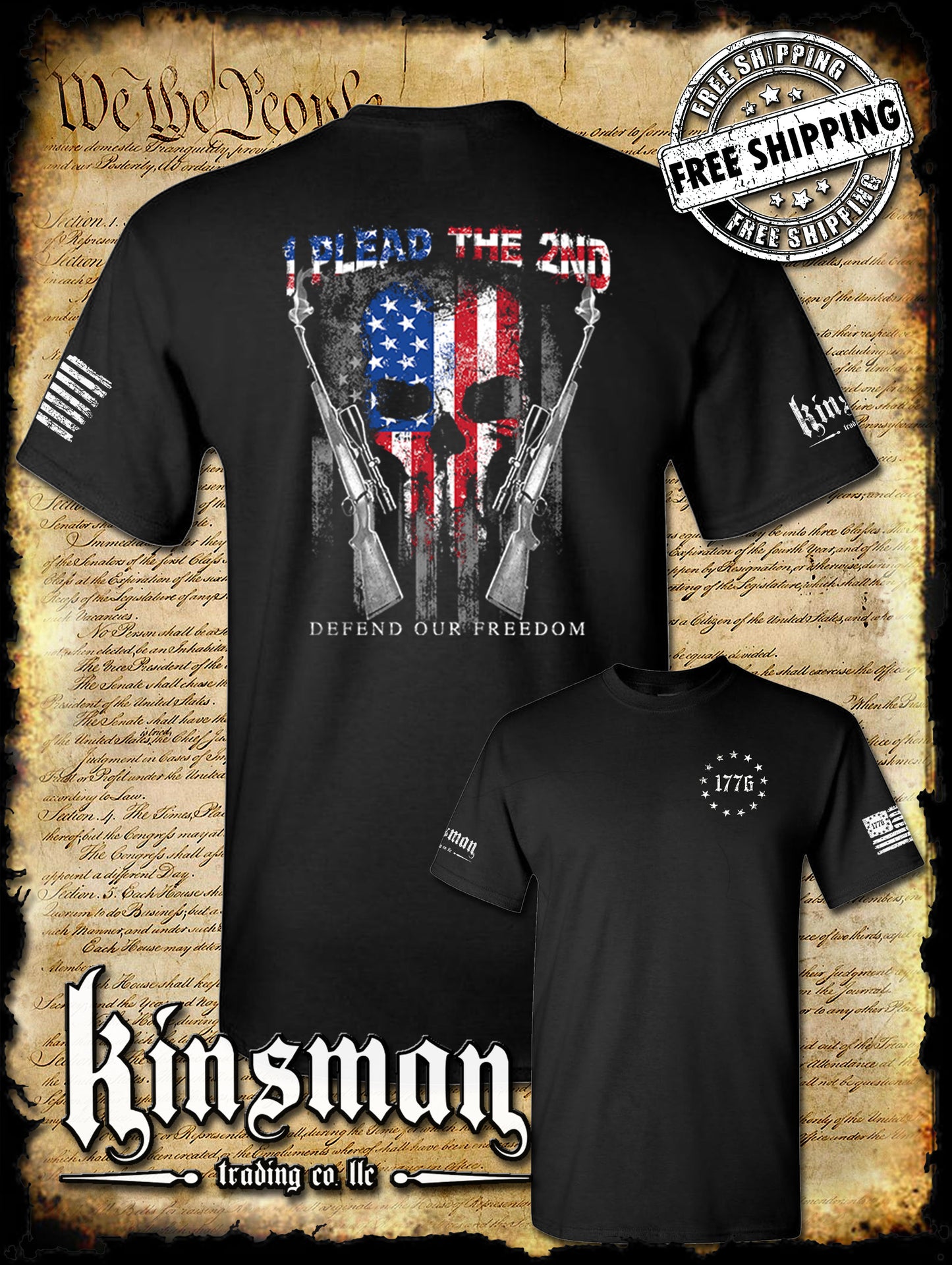 I Plead The 2nd Defend Our Freedom 2-Sided T-Shirt