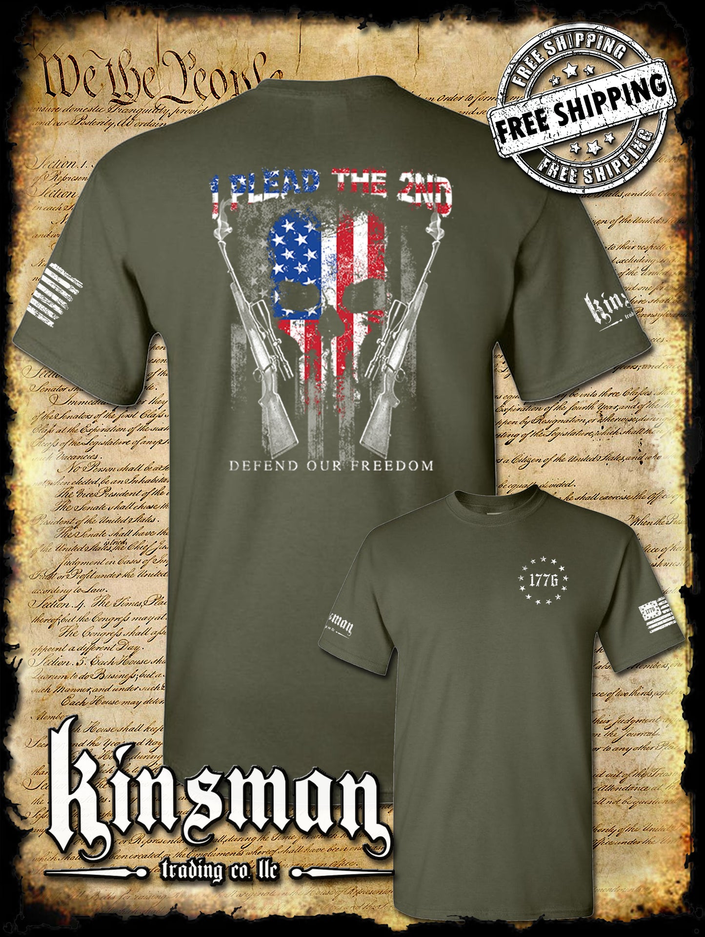 I Plead The 2nd Defend Our Freedom 2-Sided T-Shirt