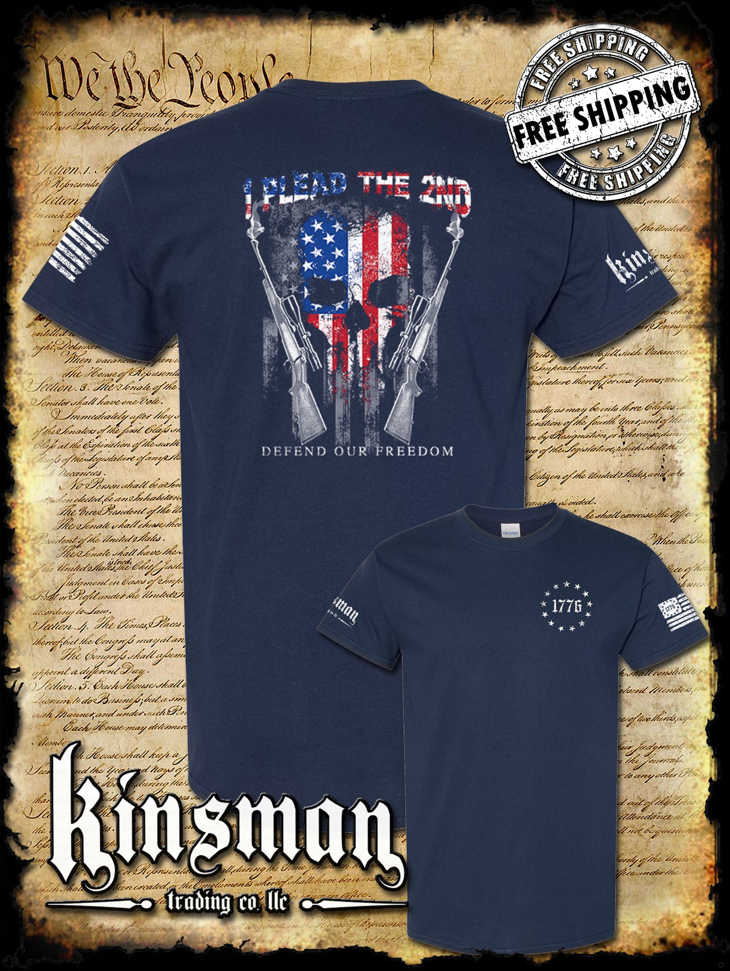 I Plead The 2nd Defend Our Freedom 2-Sided T-Shirt