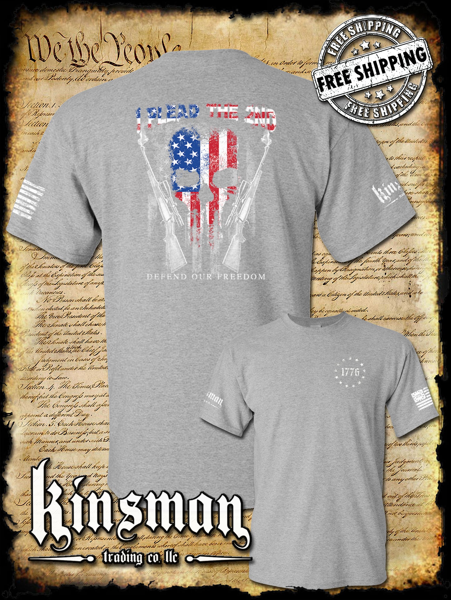 I Plead The 2nd Defend Our Freedom 2-Sided T-Shirt