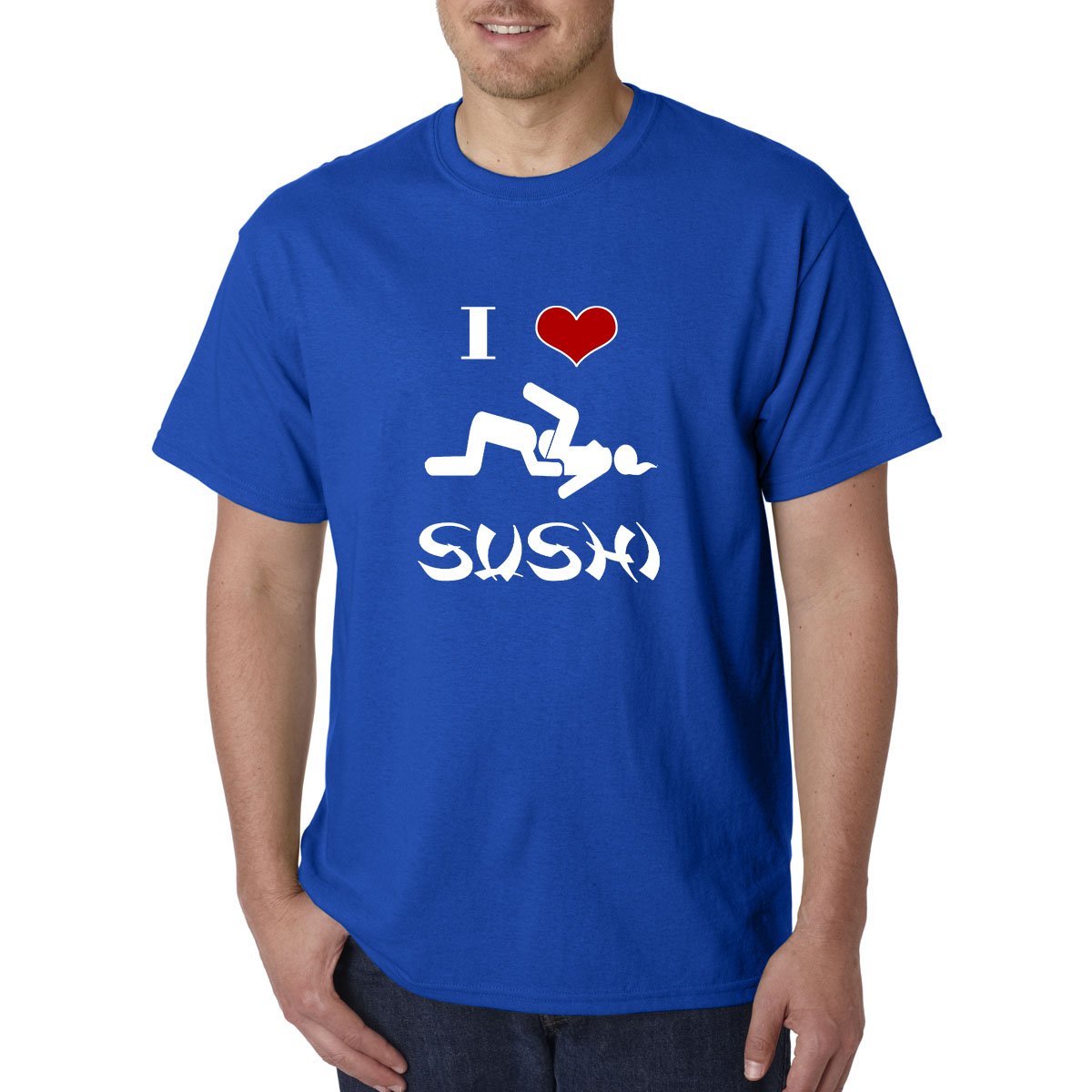 I love SUSHI Funny ADULT T-Shirt - Offensive Rude College Humor