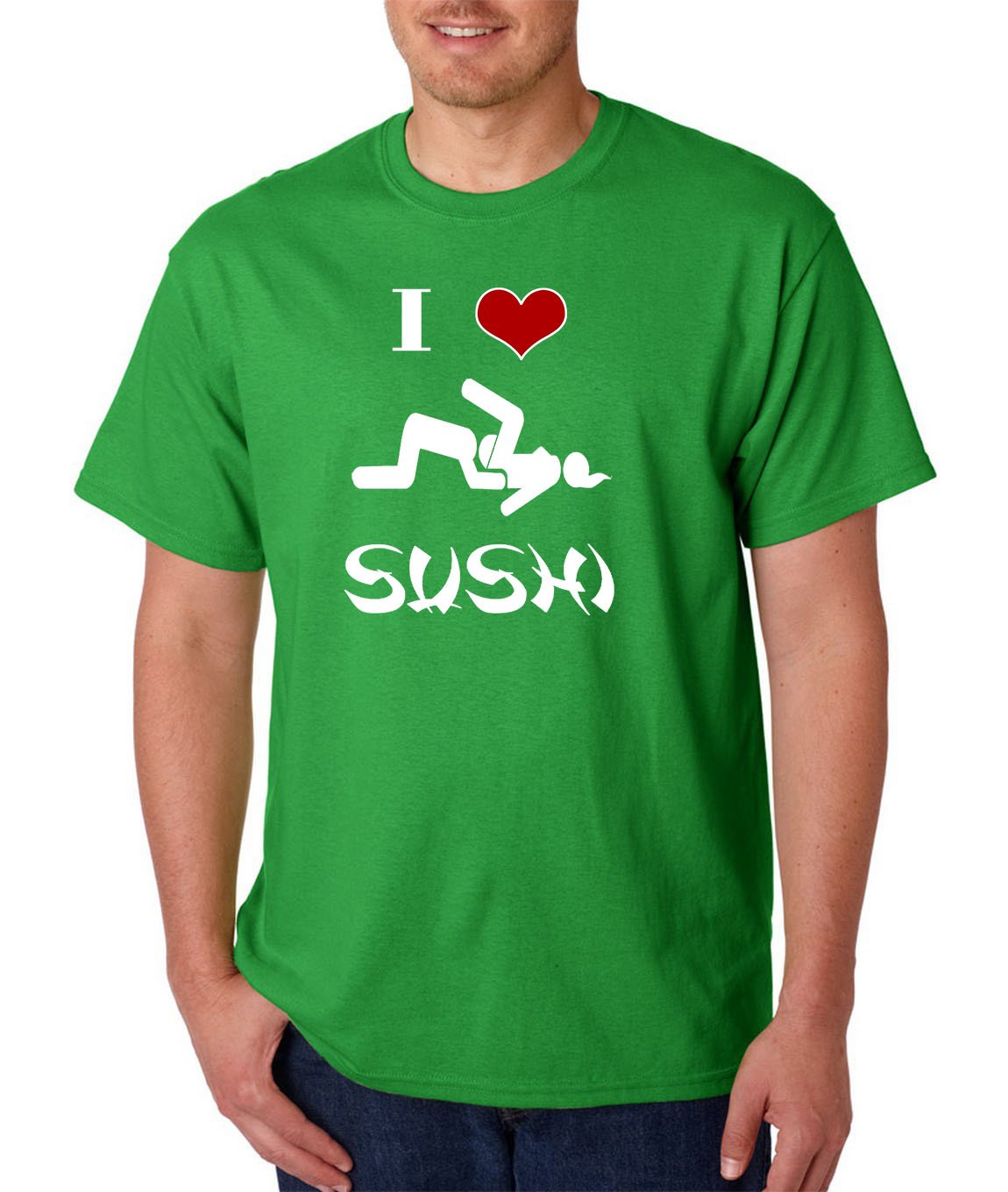 I love SUSHI Funny ADULT T-Shirt - Offensive Rude College Humor