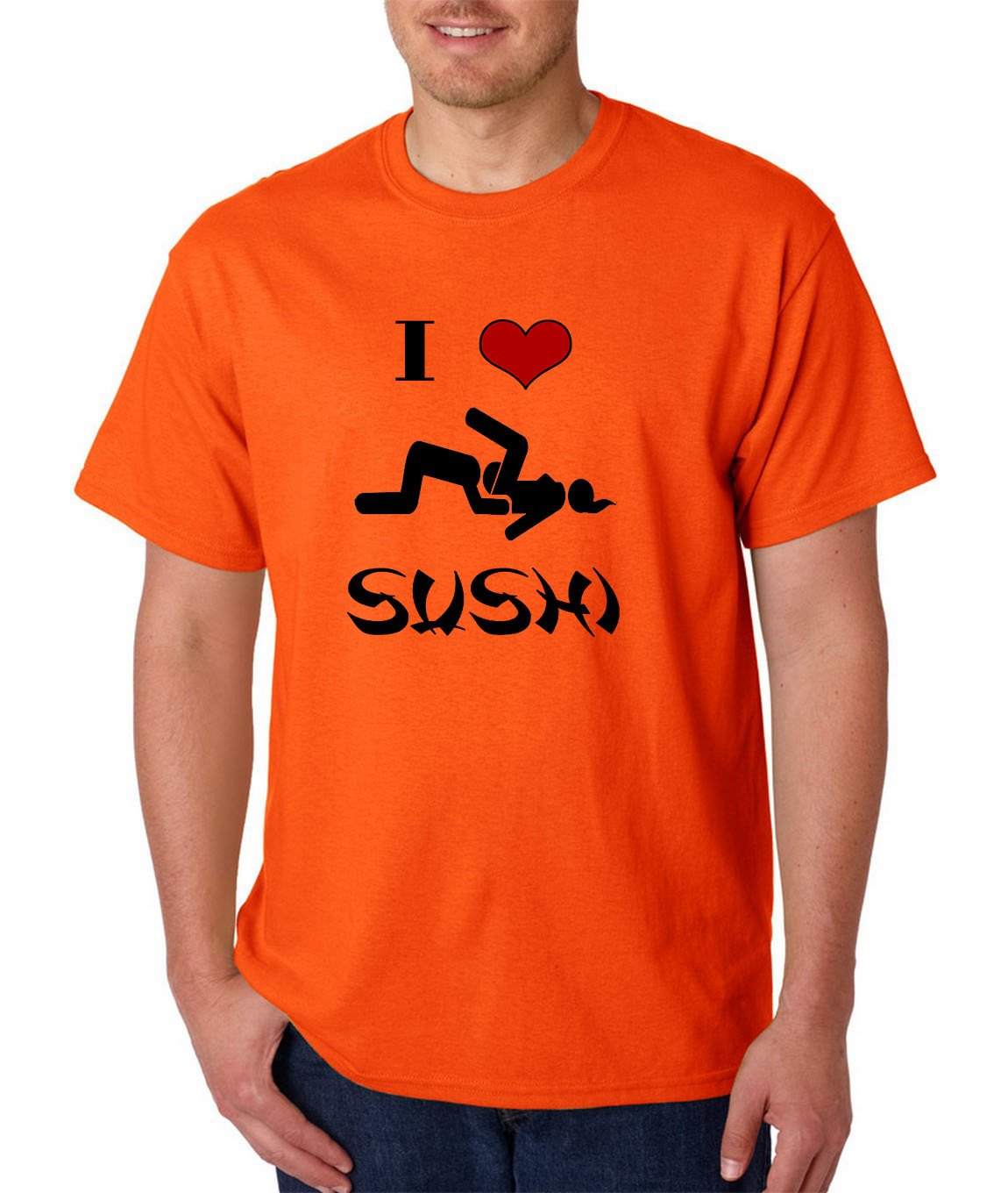I love SUSHI Funny ADULT T-Shirt - Offensive Rude College Humor