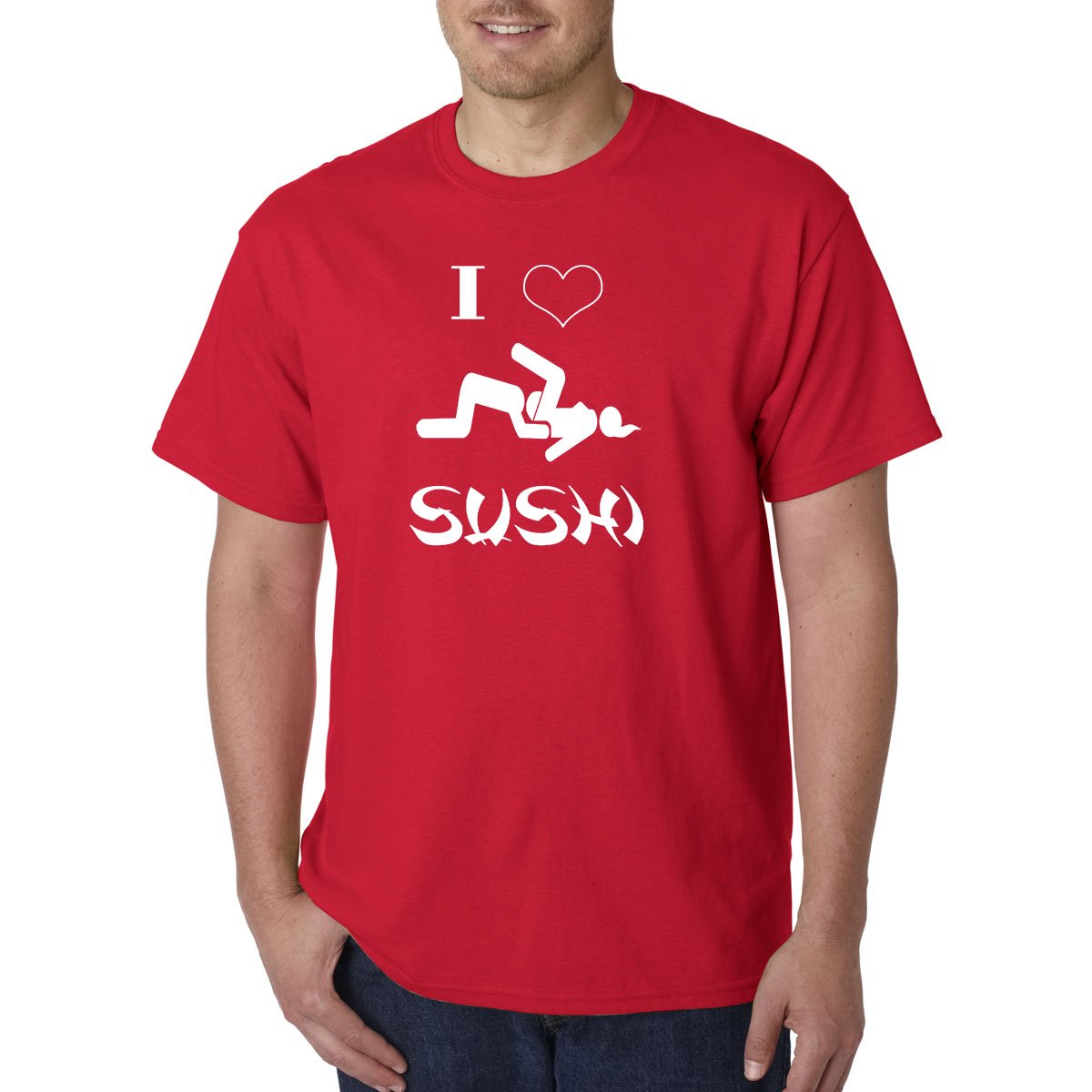I love SUSHI Funny ADULT T-Shirt - Offensive Rude College Humor