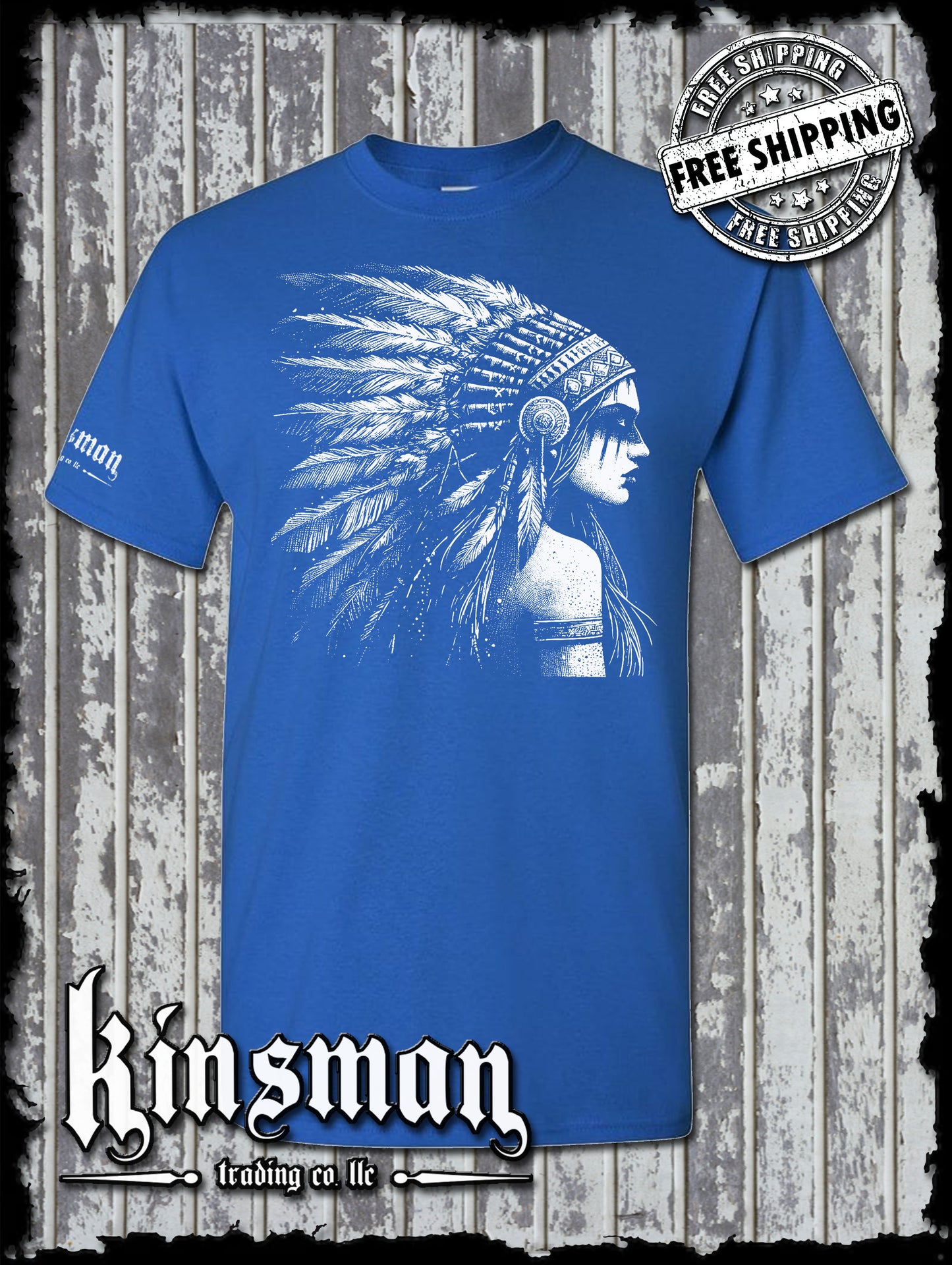 Native American Indian Girl T-Shirt / Feather War Bonnet