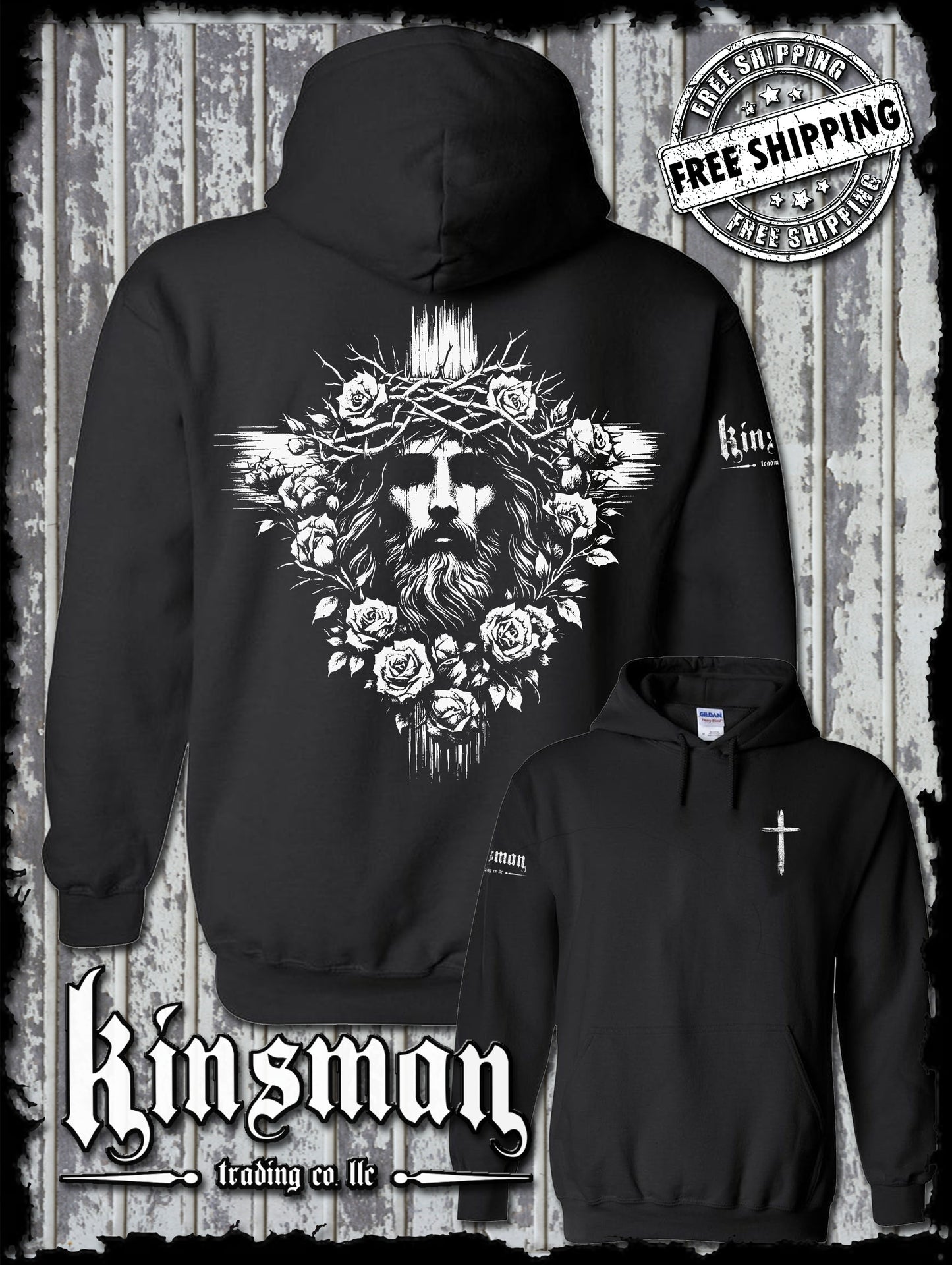 Jesus Cross Roses Hoodie / Sweatshirt