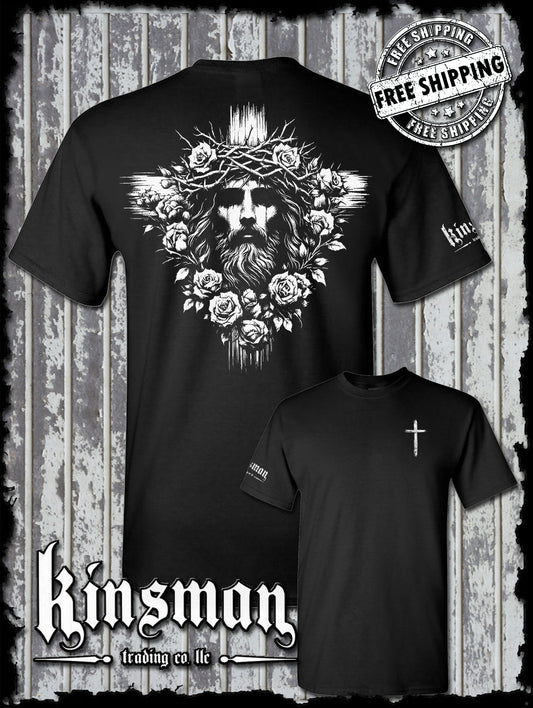 Jesus Cross Roses 2-Sided T-Shirt