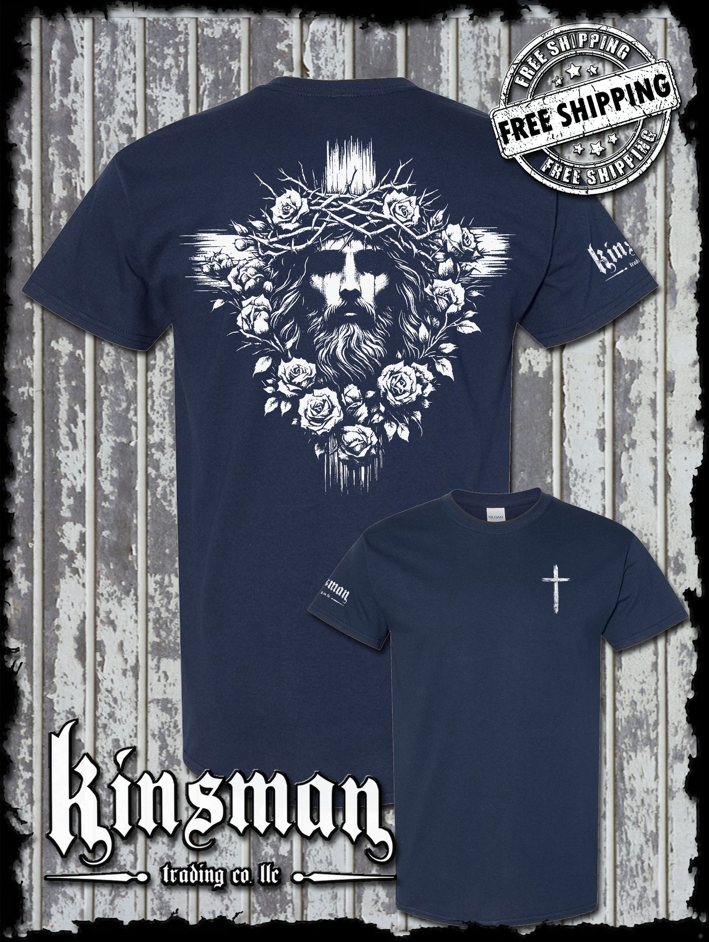 Jesus Cross Roses 2-Sided T-Shirt