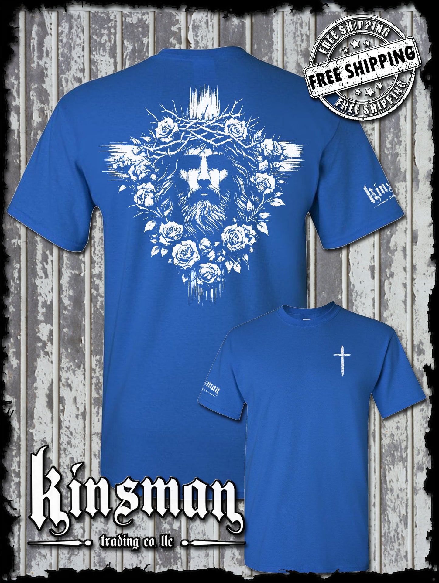 Jesus Cross Roses 2-Sided T-Shirt