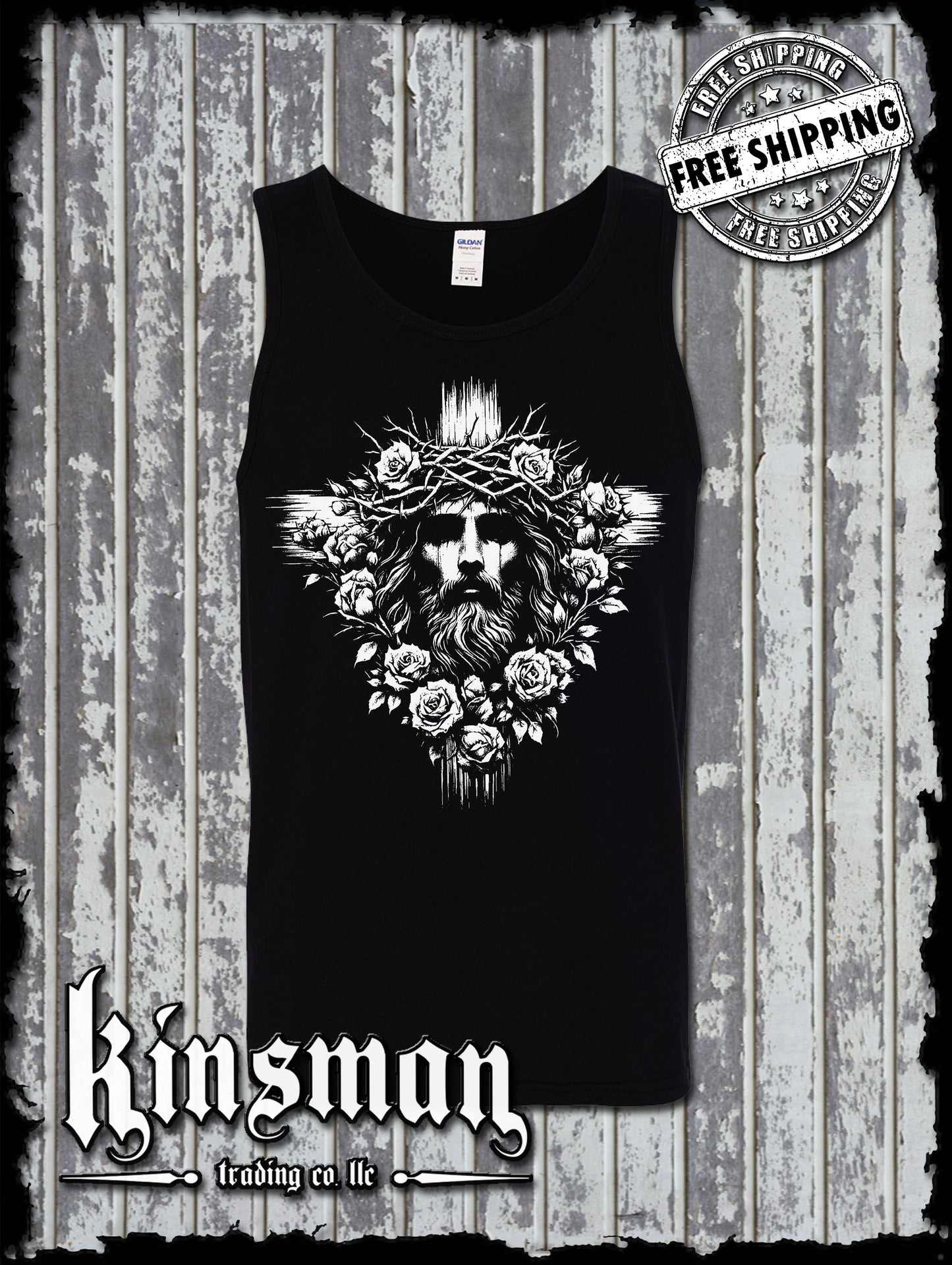Jesus Cross Roses Tank Top T-Shirt