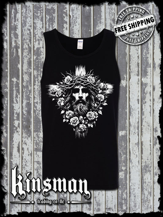 Jesus Cross Roses Tank Top T-Shirt
