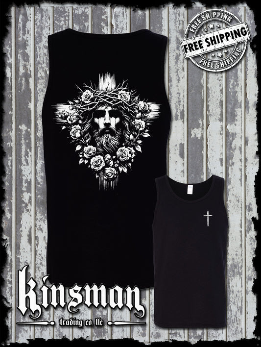 Jesus Cross Roses 2-Sided Tank Top T-Shirt