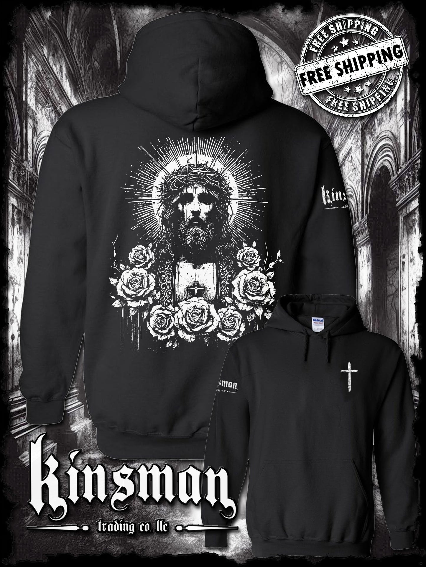 Jesus Christ Floral Portrait Hoodie / Sweatshirt