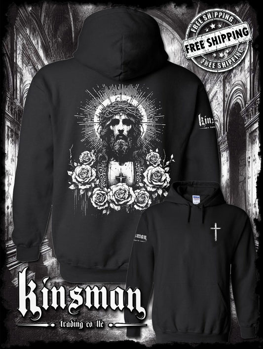 Jesus Christ Floral Portrait Hoodie / Sweatshirt