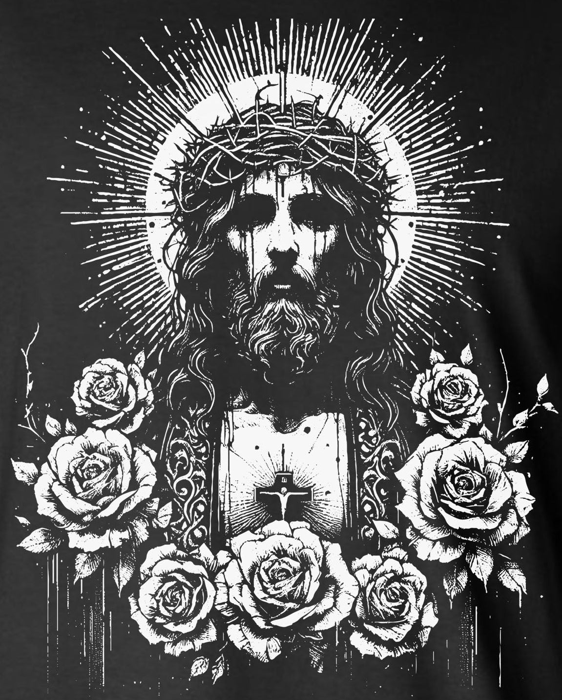 Jesus Christ Floral Portrait T-Shirt