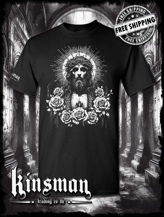 Jesus Christ Floral Portrait T-Shirt