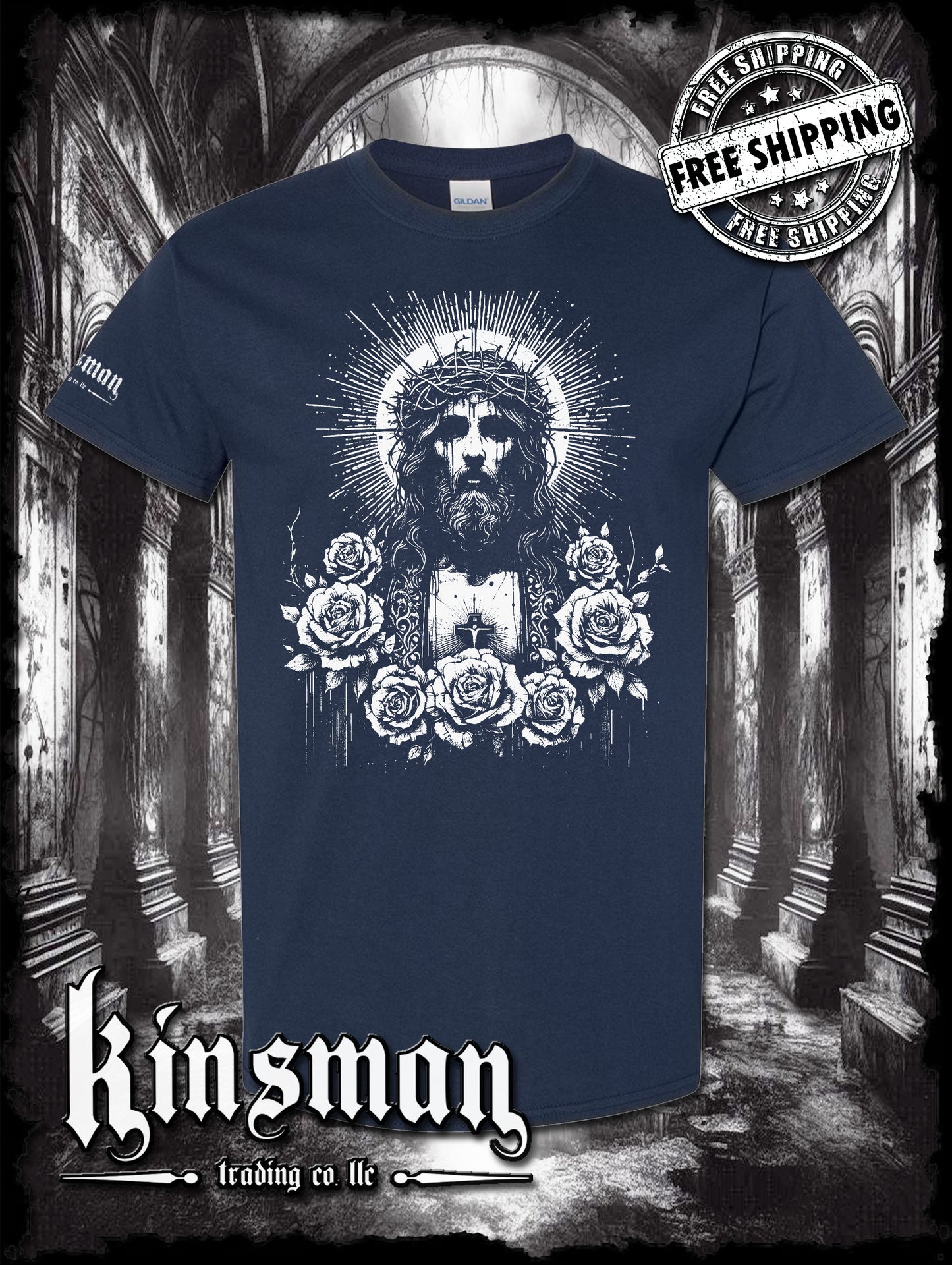 Jesus Christ Floral Portrait T-Shirt