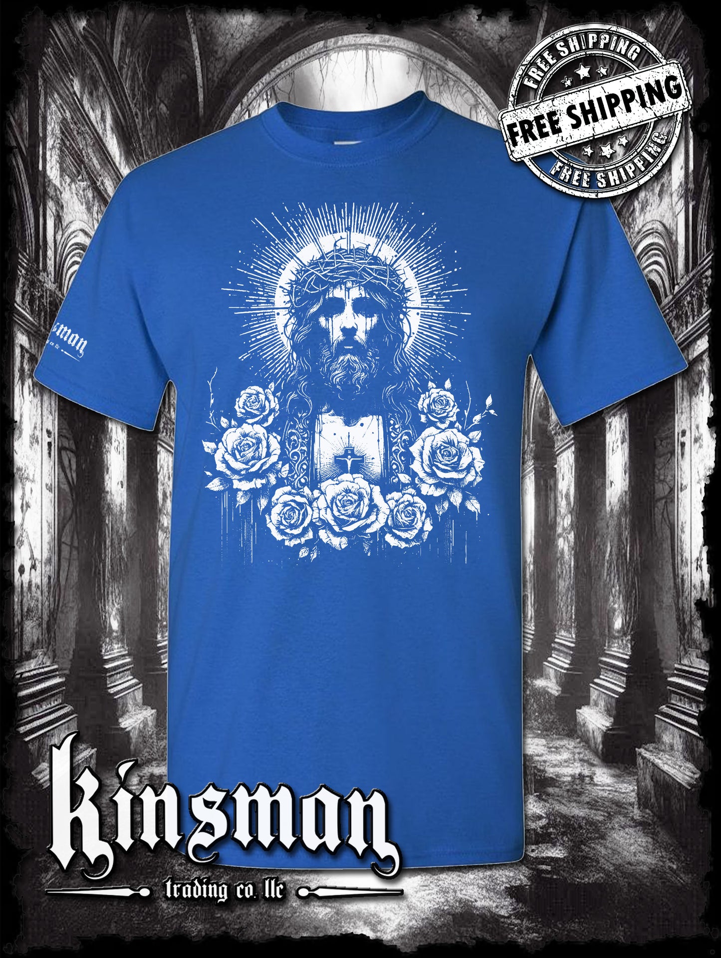 Jesus Christ Floral Portrait T-Shirt