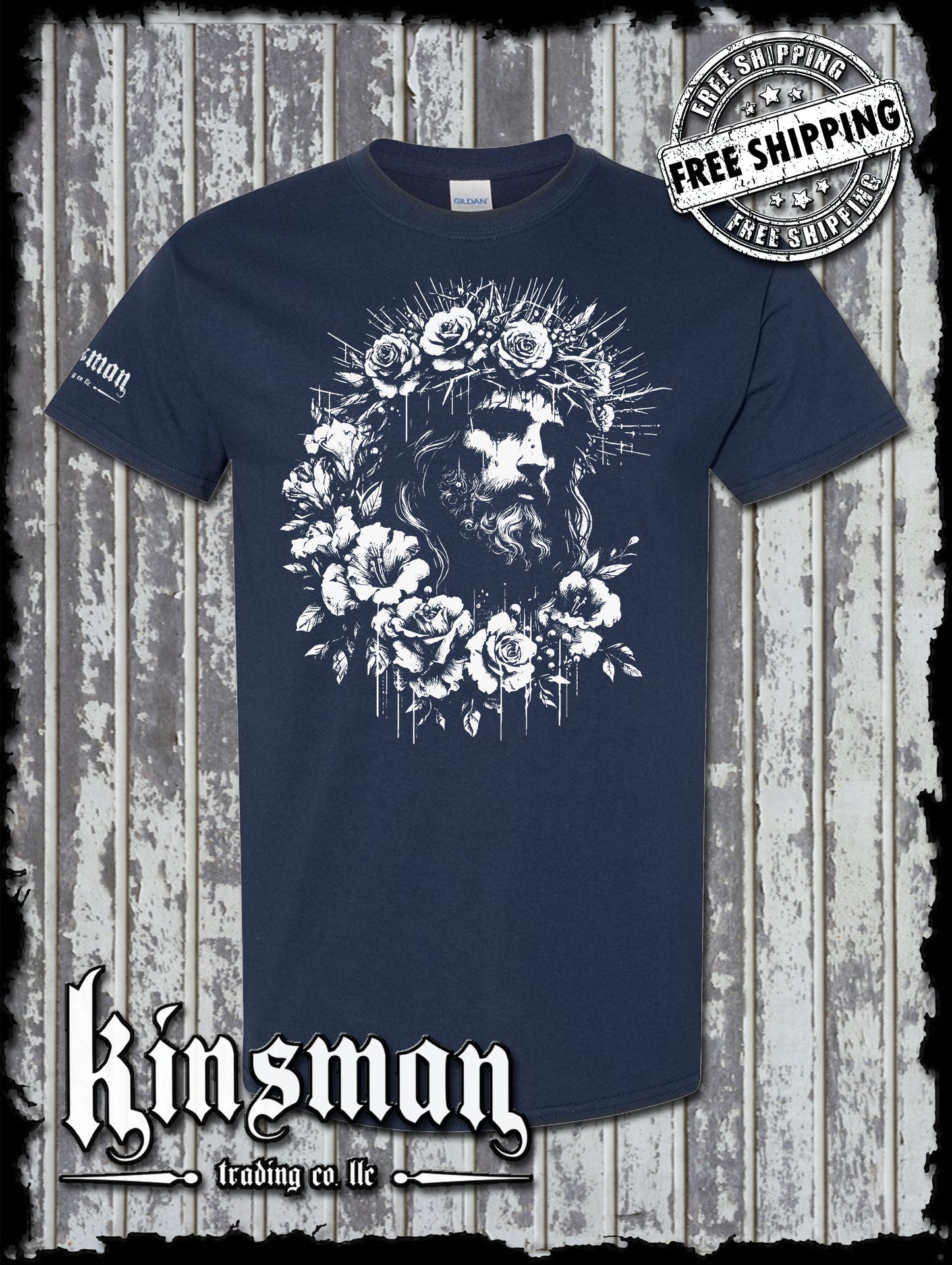 Jesus Portrait Roses T-Shirt