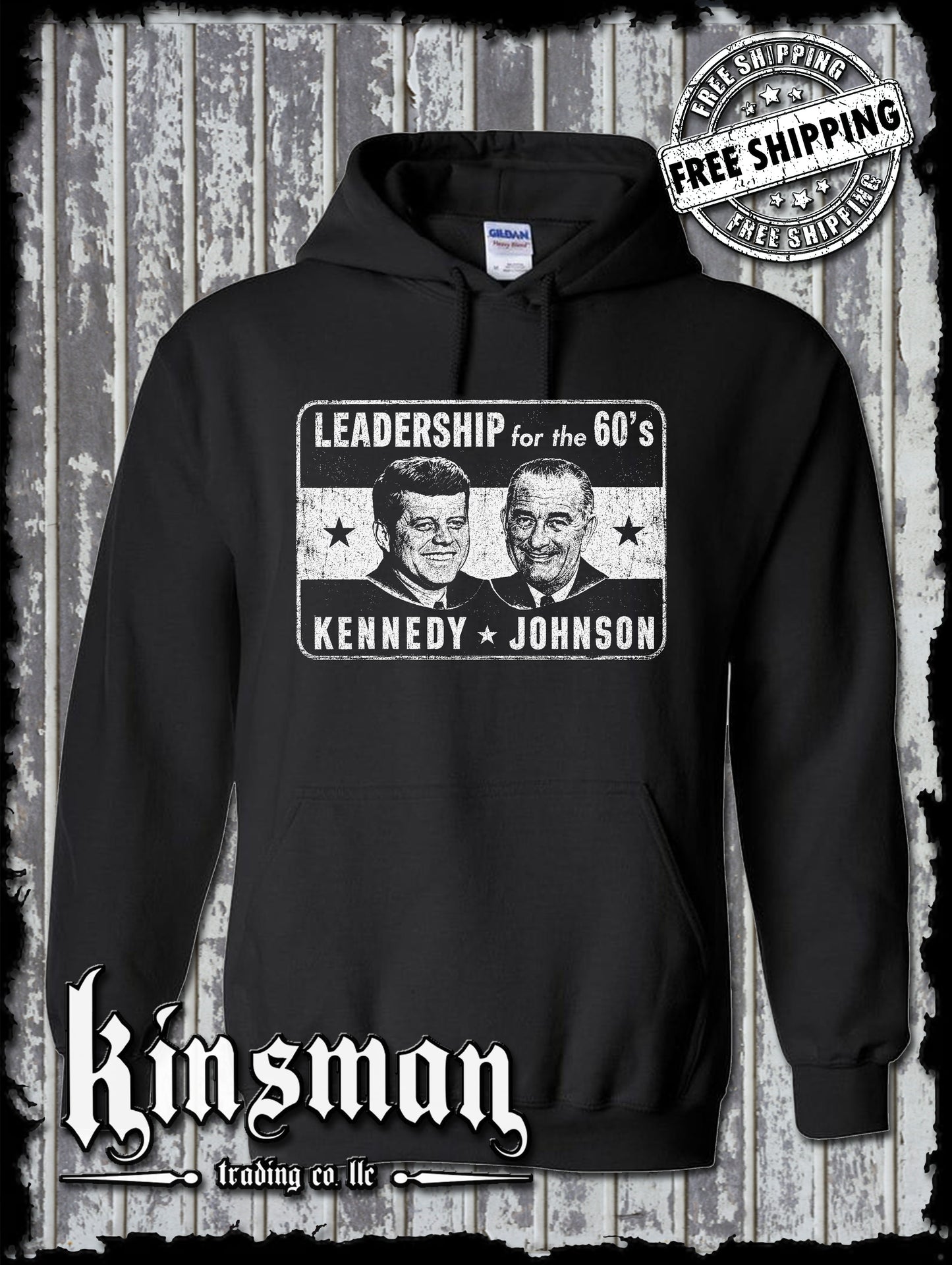 Kennedy / Johnson For President 1960's Retro Political Hoodie / Sweatshirt