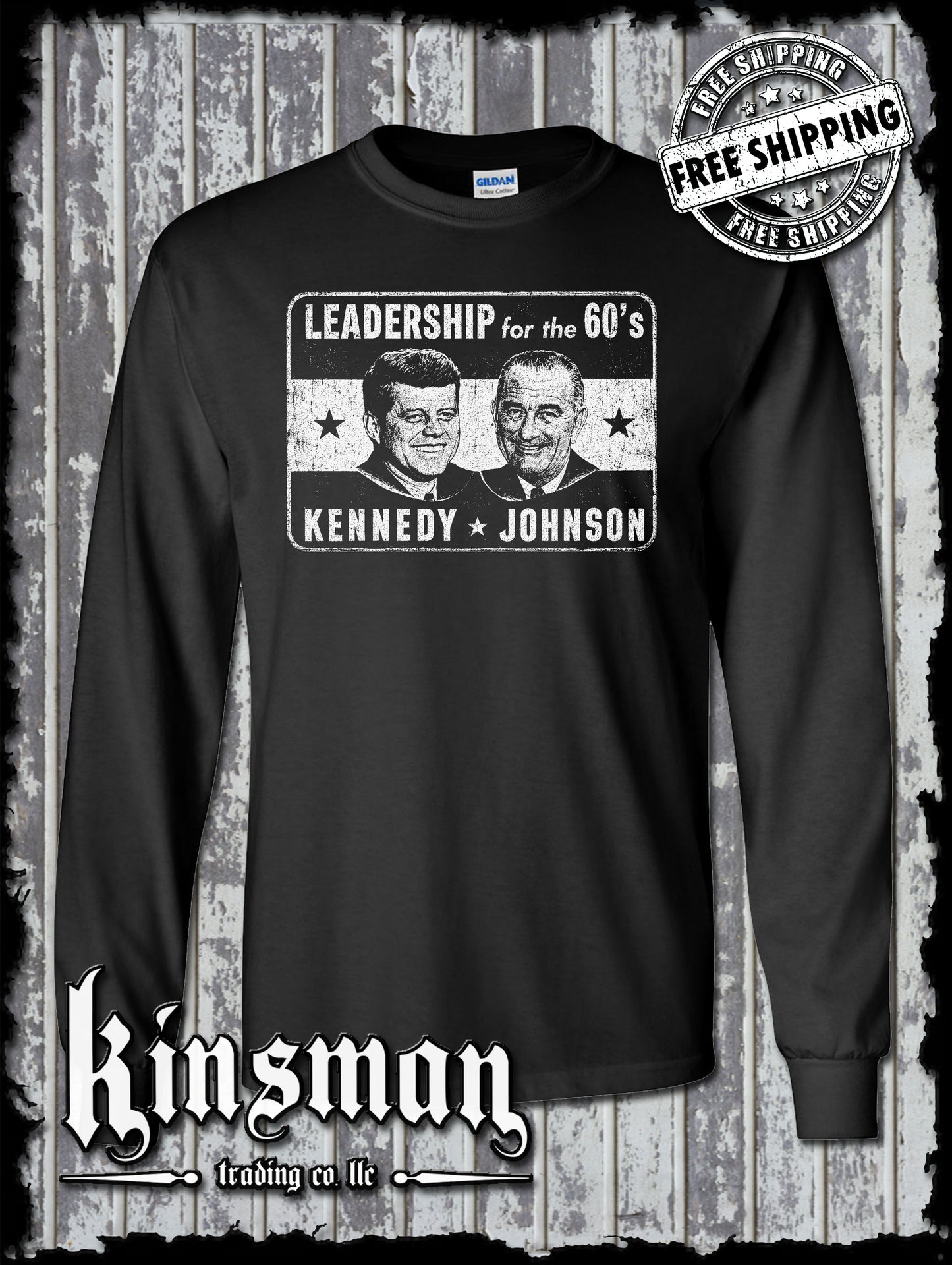 Kennedy / Johnson For President 1960's Retro Political Long Sleeve T-Shirt
